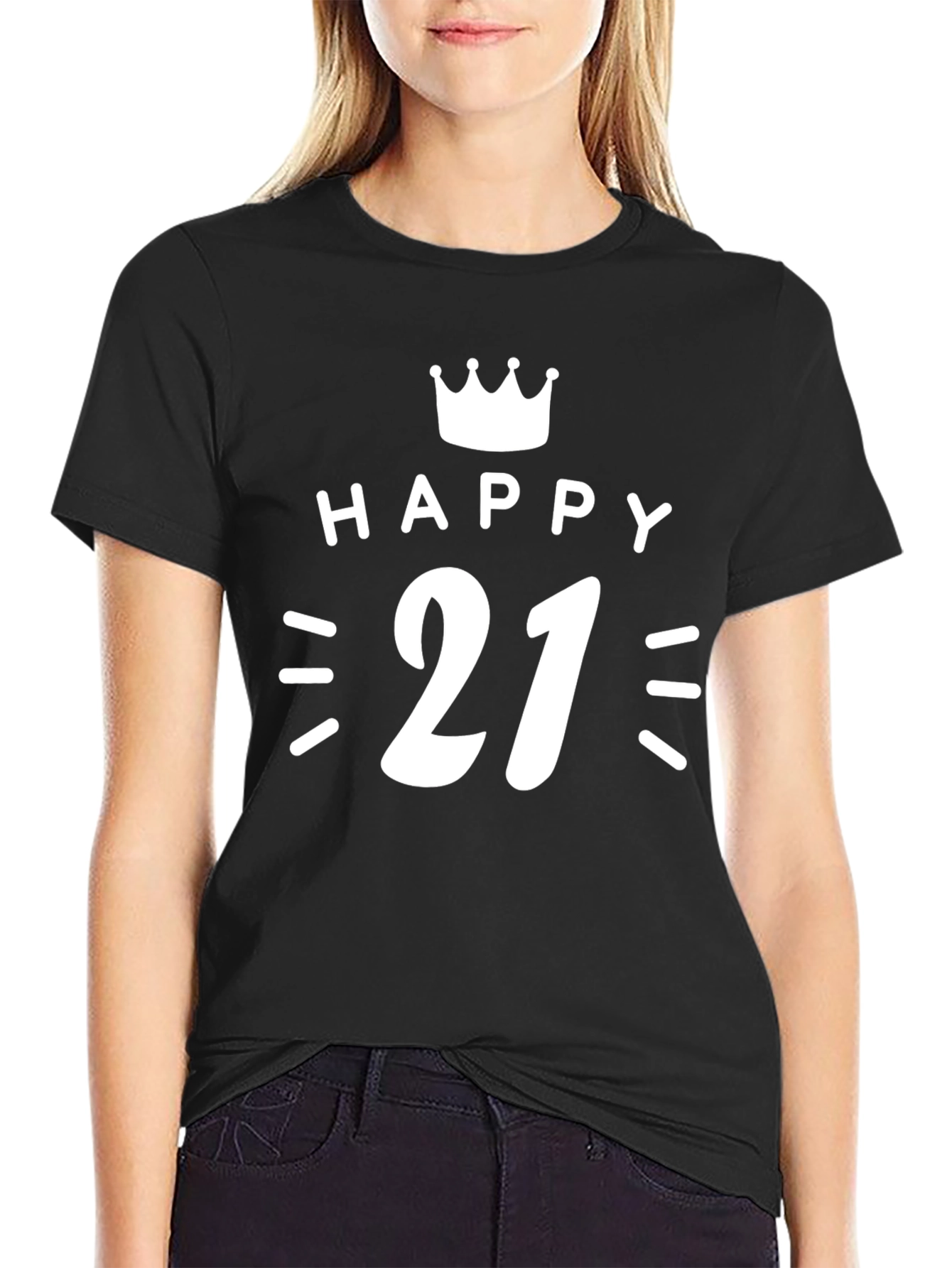 Happy 21st Birthday Black T-Shirt
