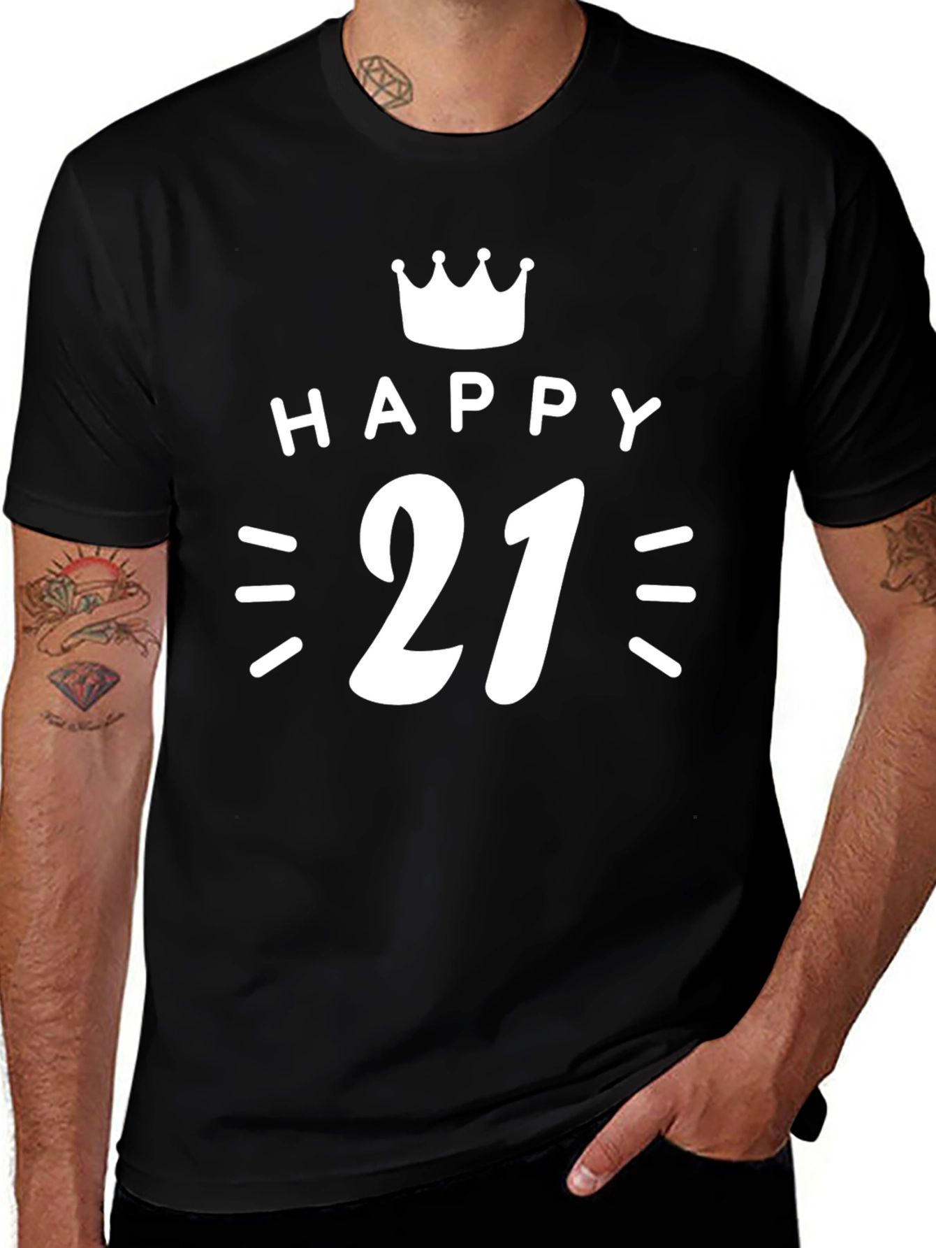 Happy 21st Birthday Black T-Shirt