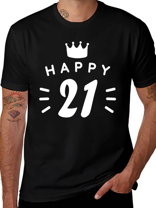 Happy 21st Birthday Black T-Shirt