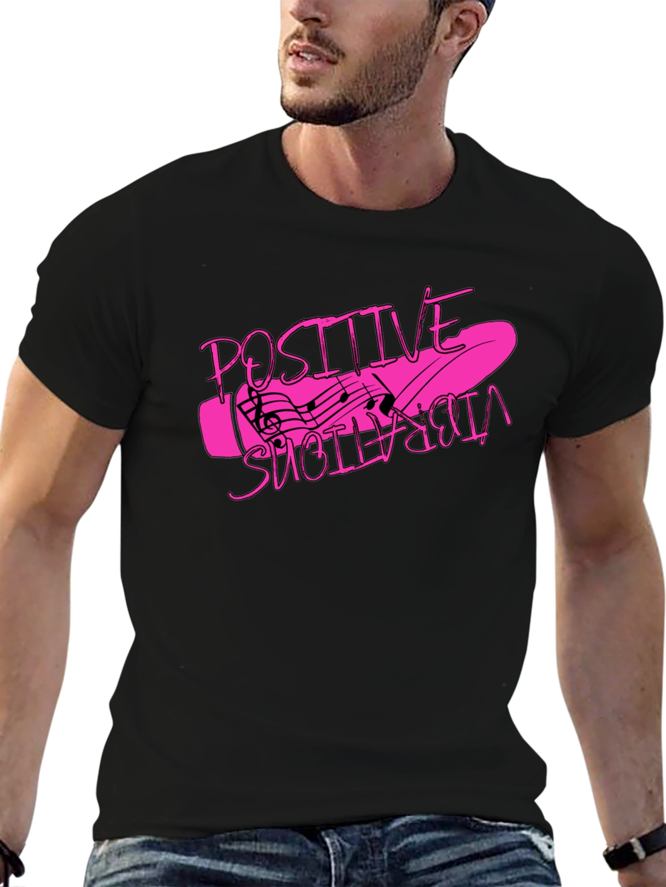 Positive Vibrations Graphic T-Shirt - Black