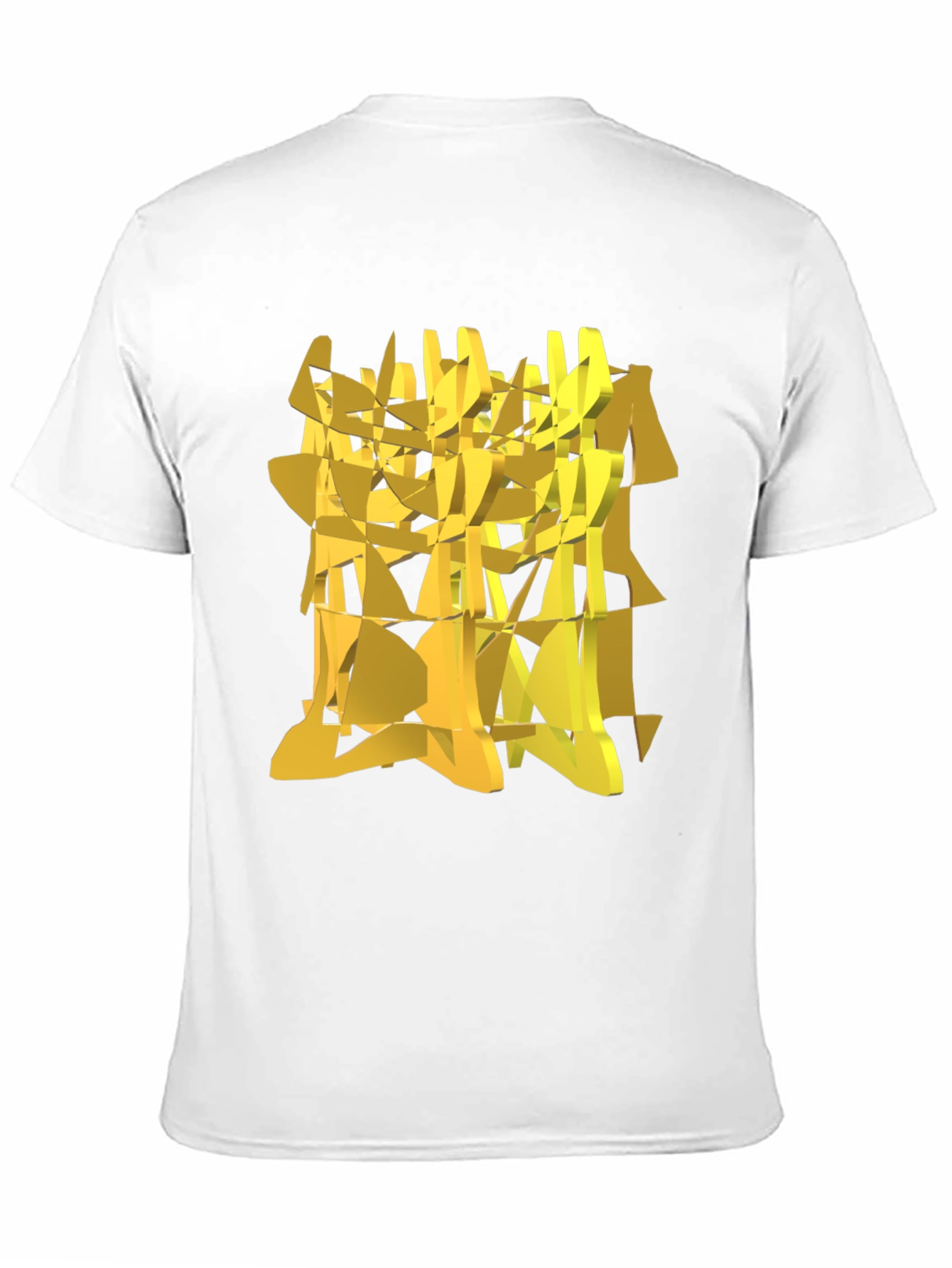 Abstract Geometric Gold Design Black T-Shirt