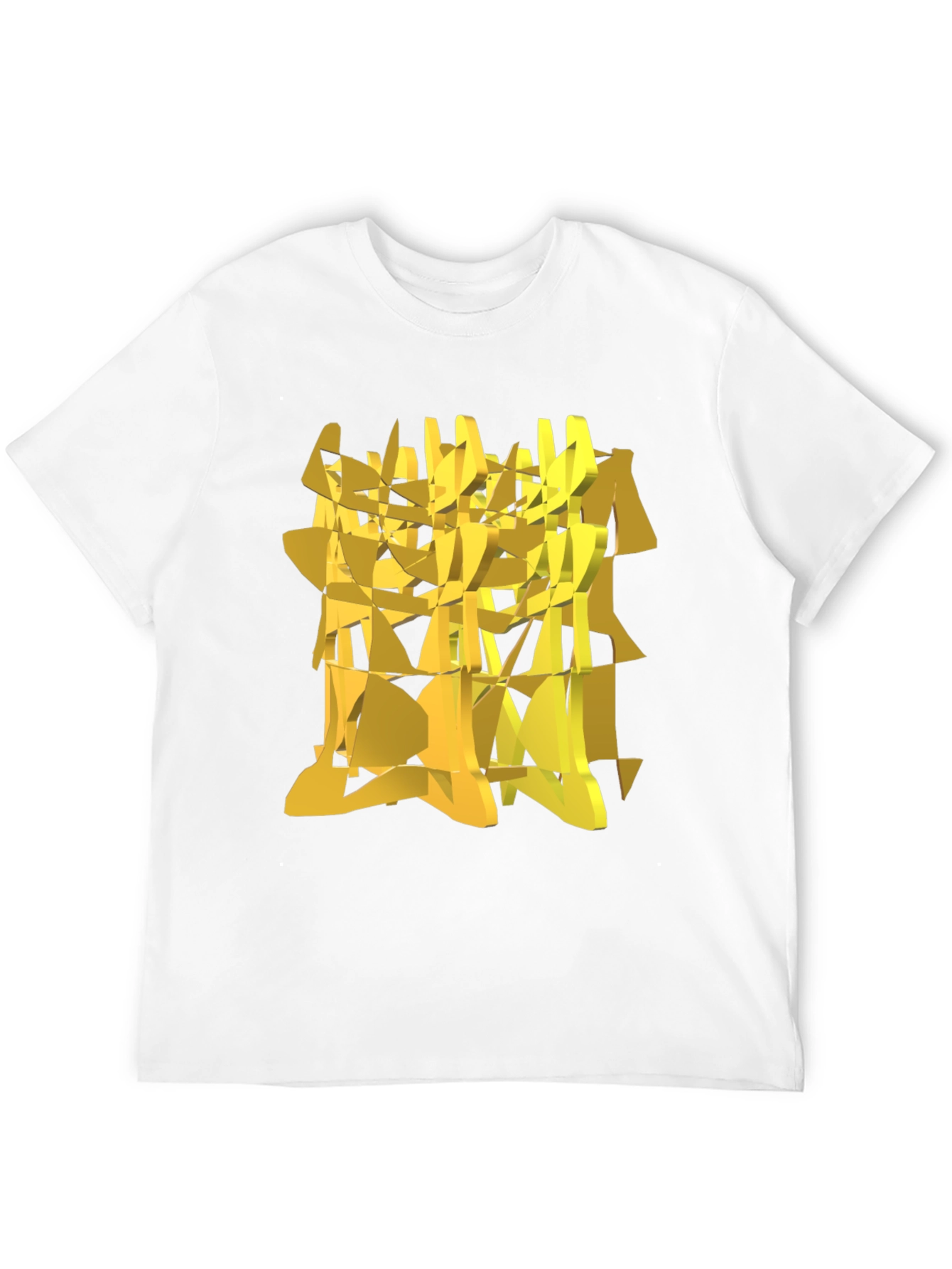 Abstract Geometric Gold Design Black T-Shirt