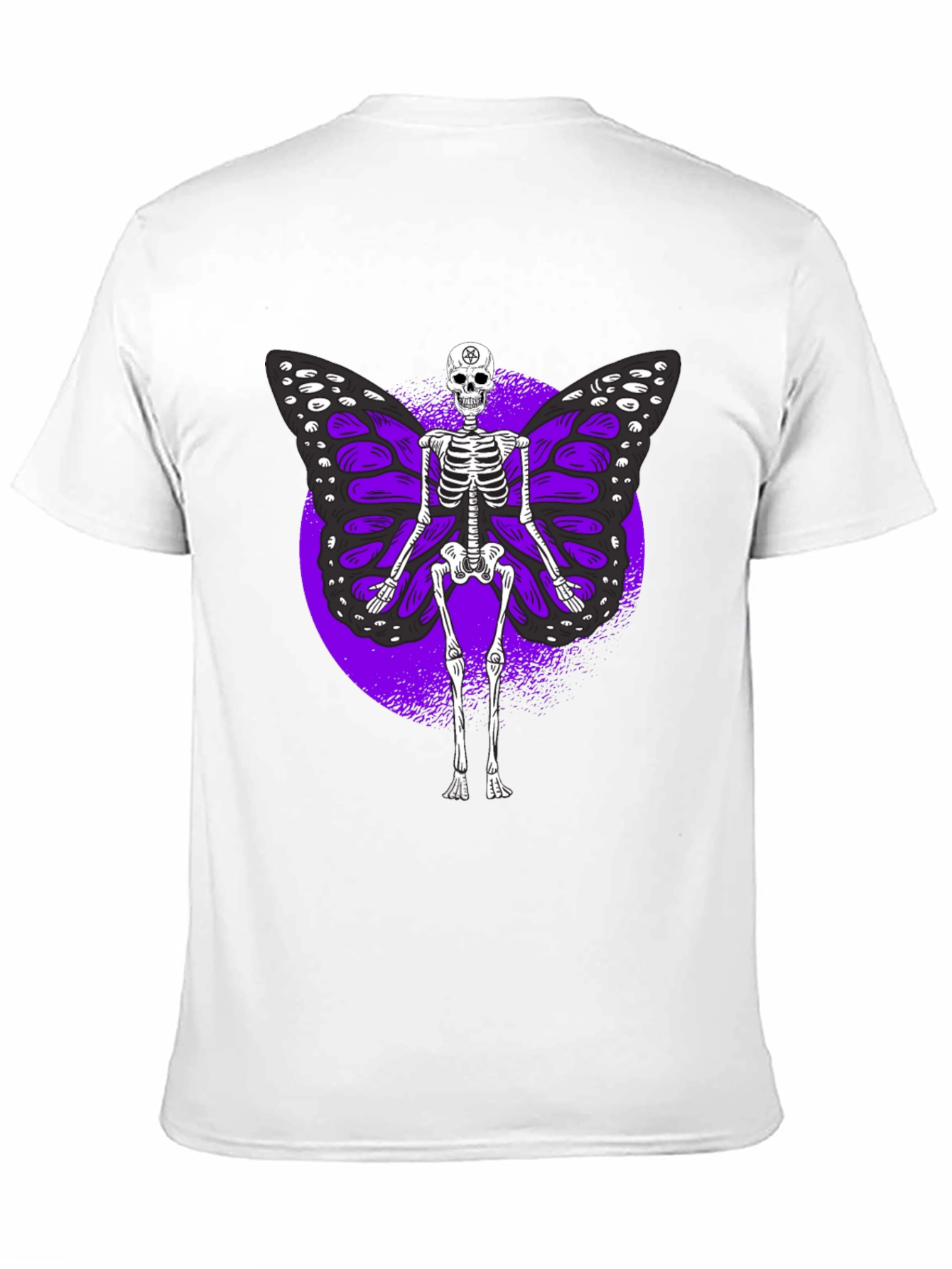 Skeleton Butterfly Graphic Tee - Gothic Style Shirt