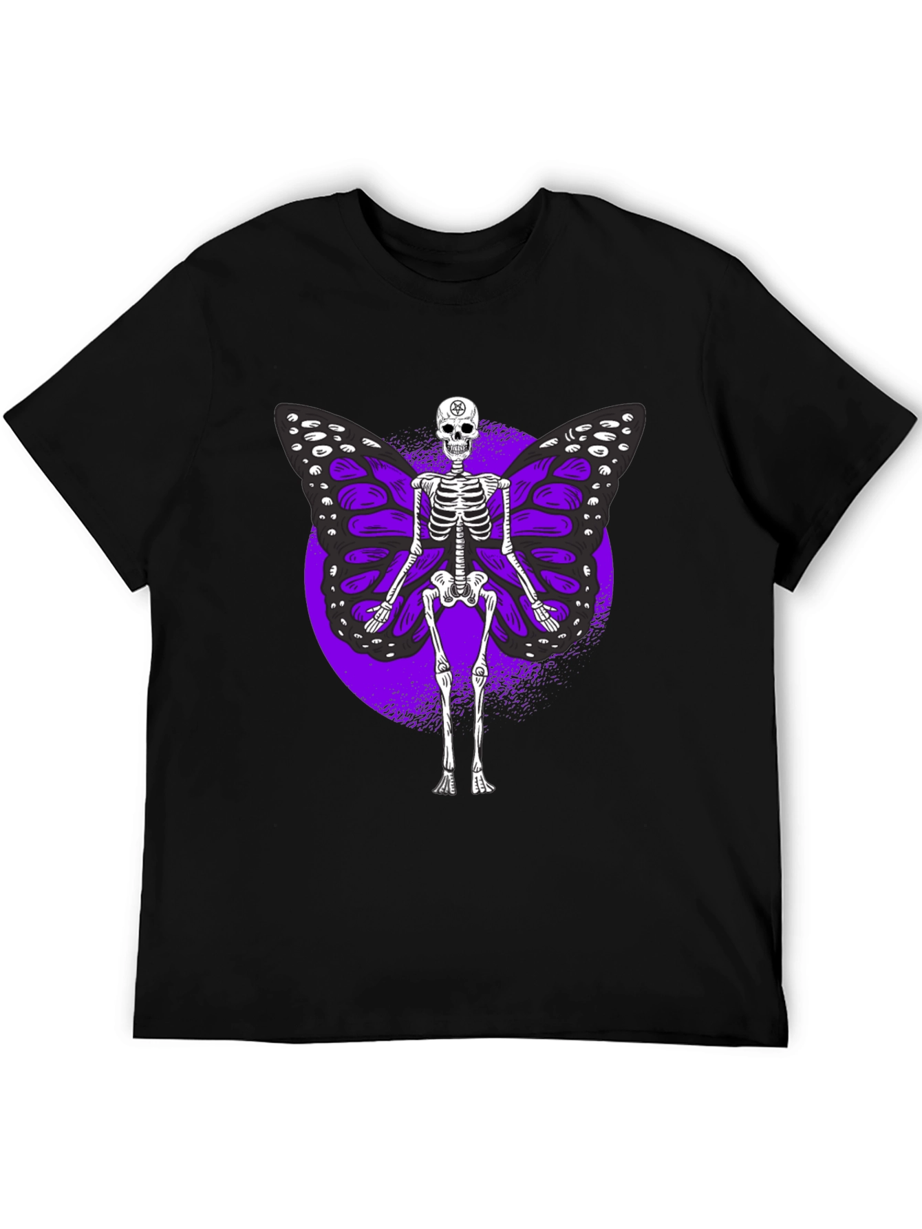Skeleton Butterfly Graphic Tee - Gothic Style Shirt