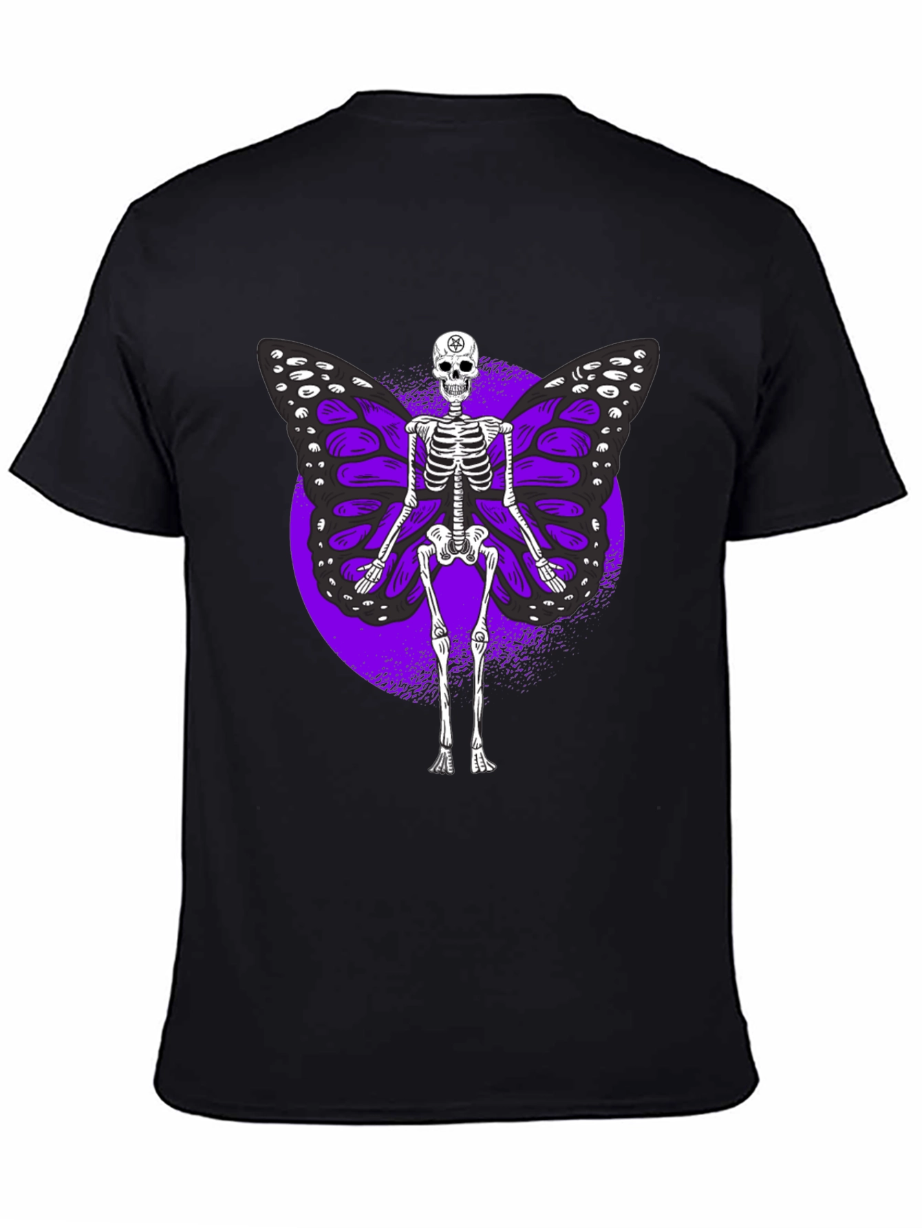 Skeleton Butterfly Graphic Tee - Gothic Style Shirt