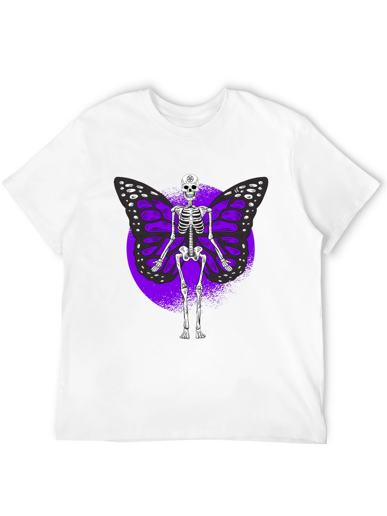 Skeleton Butterfly Graphic Tee - Gothic Style Shirt