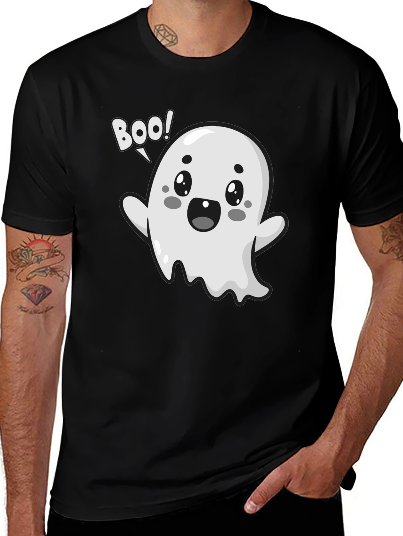 Boo Ghost Graphic Tee - Halloween Fun!