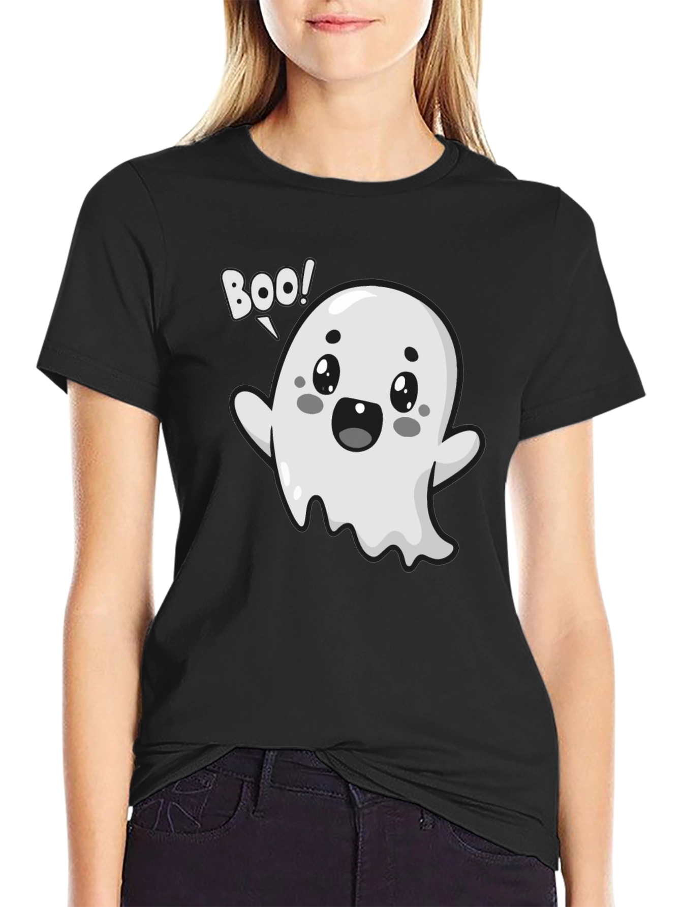 Boo Ghost Graphic Tee - Halloween Fun!