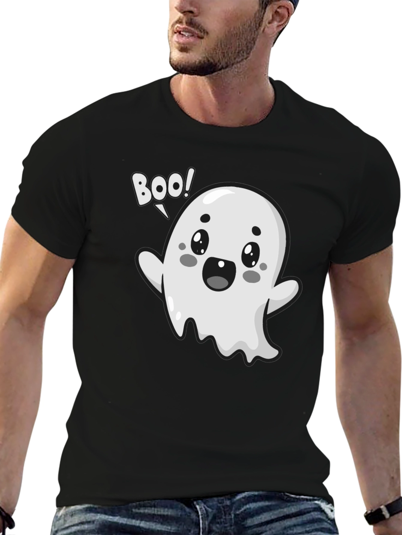 Boo Ghost Graphic Tee - Halloween Fun!