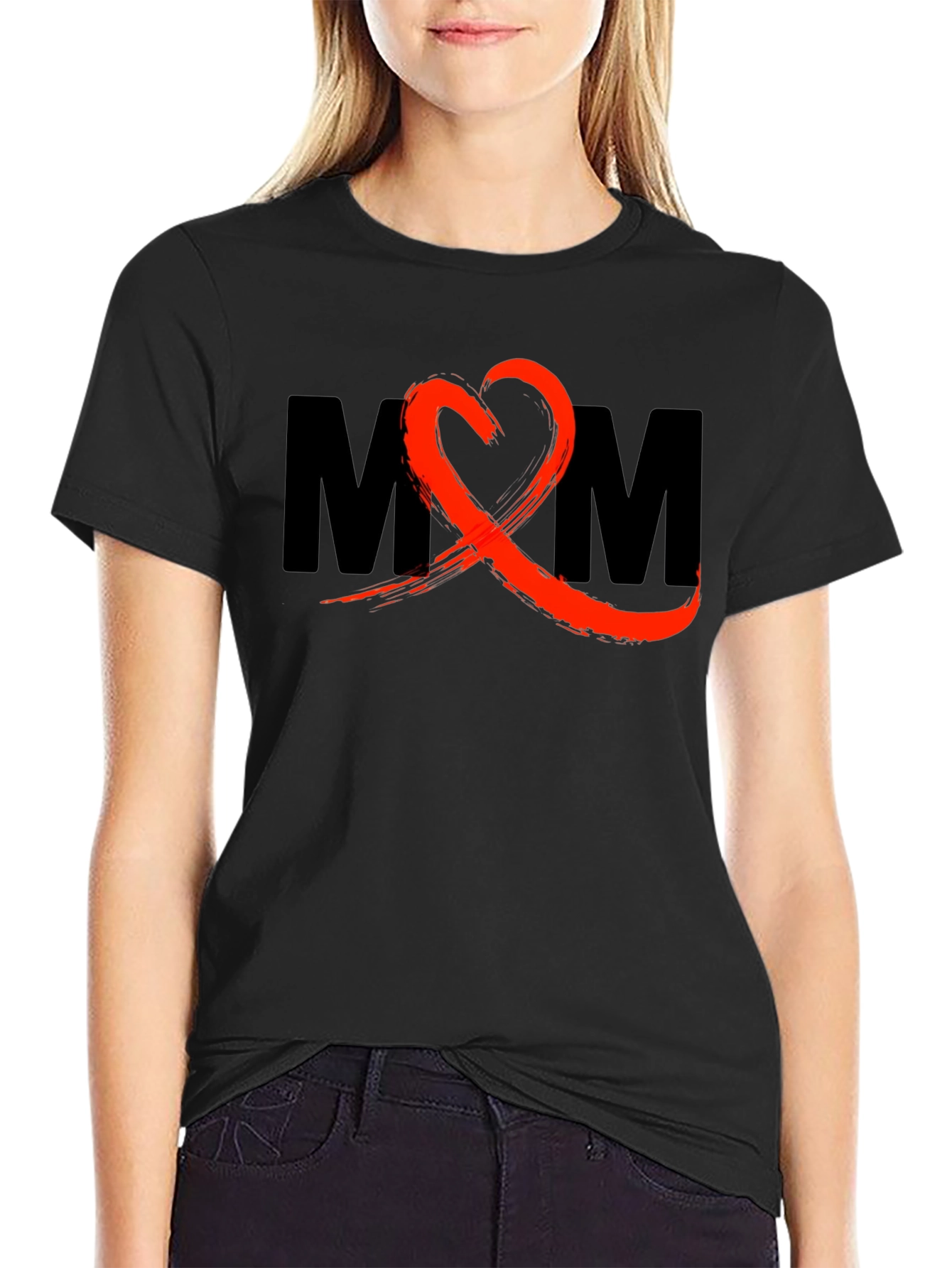 Stylish MOM Graphic T-Shirt - Black