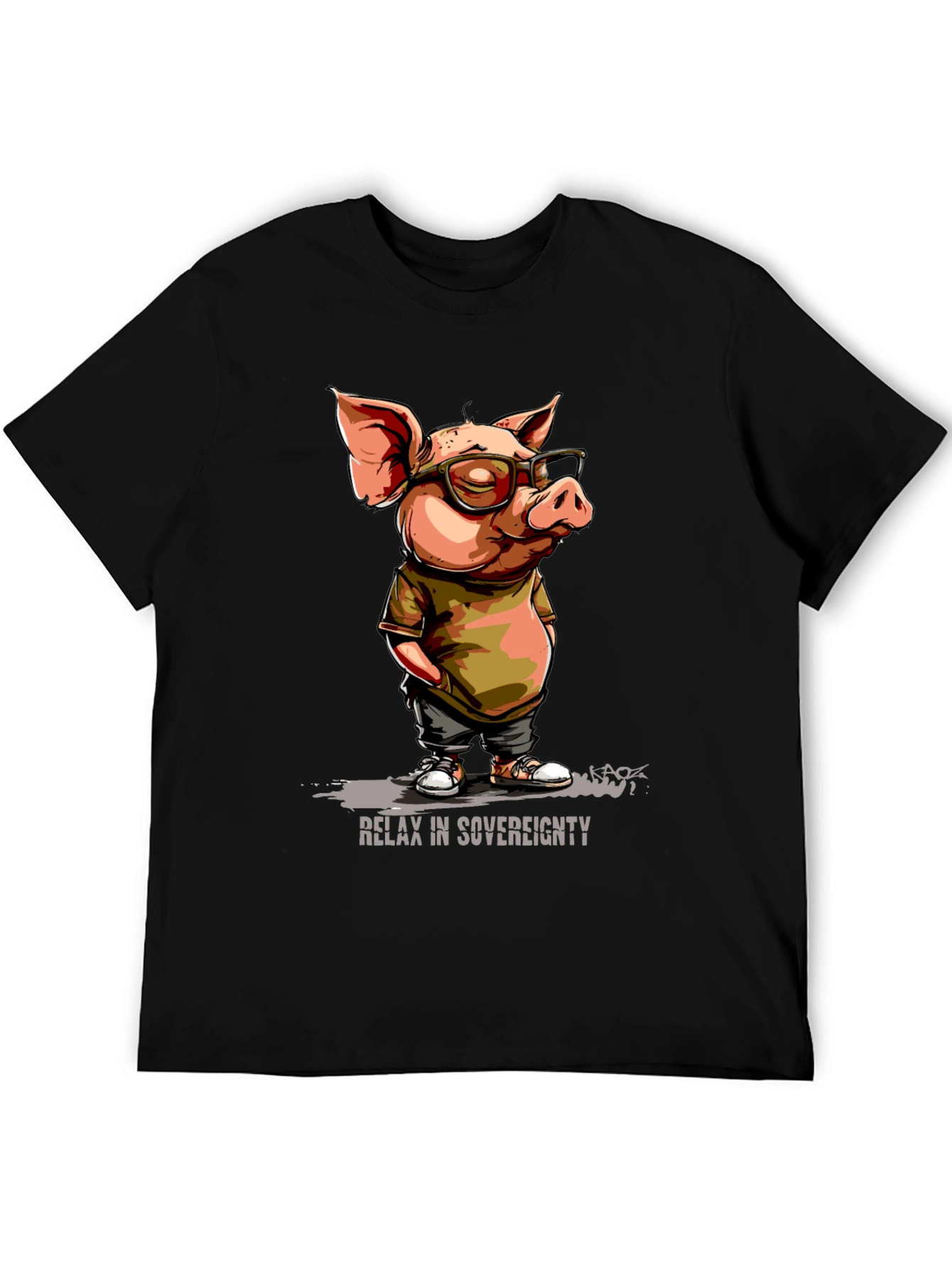 Relax in Sovereignty Pig Graphic T-Shirt