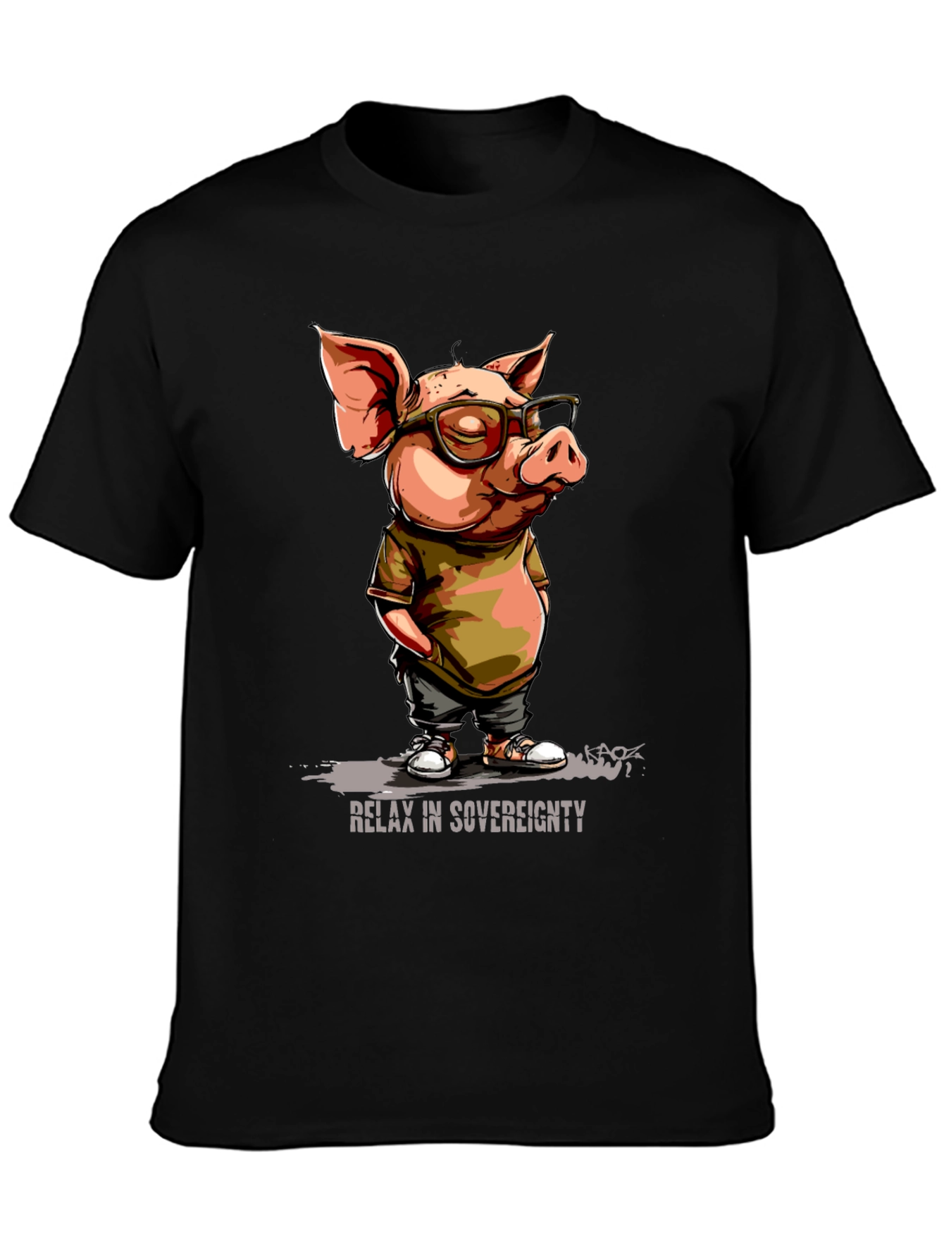 Relax in Sovereignty Pig Graphic T-Shirt