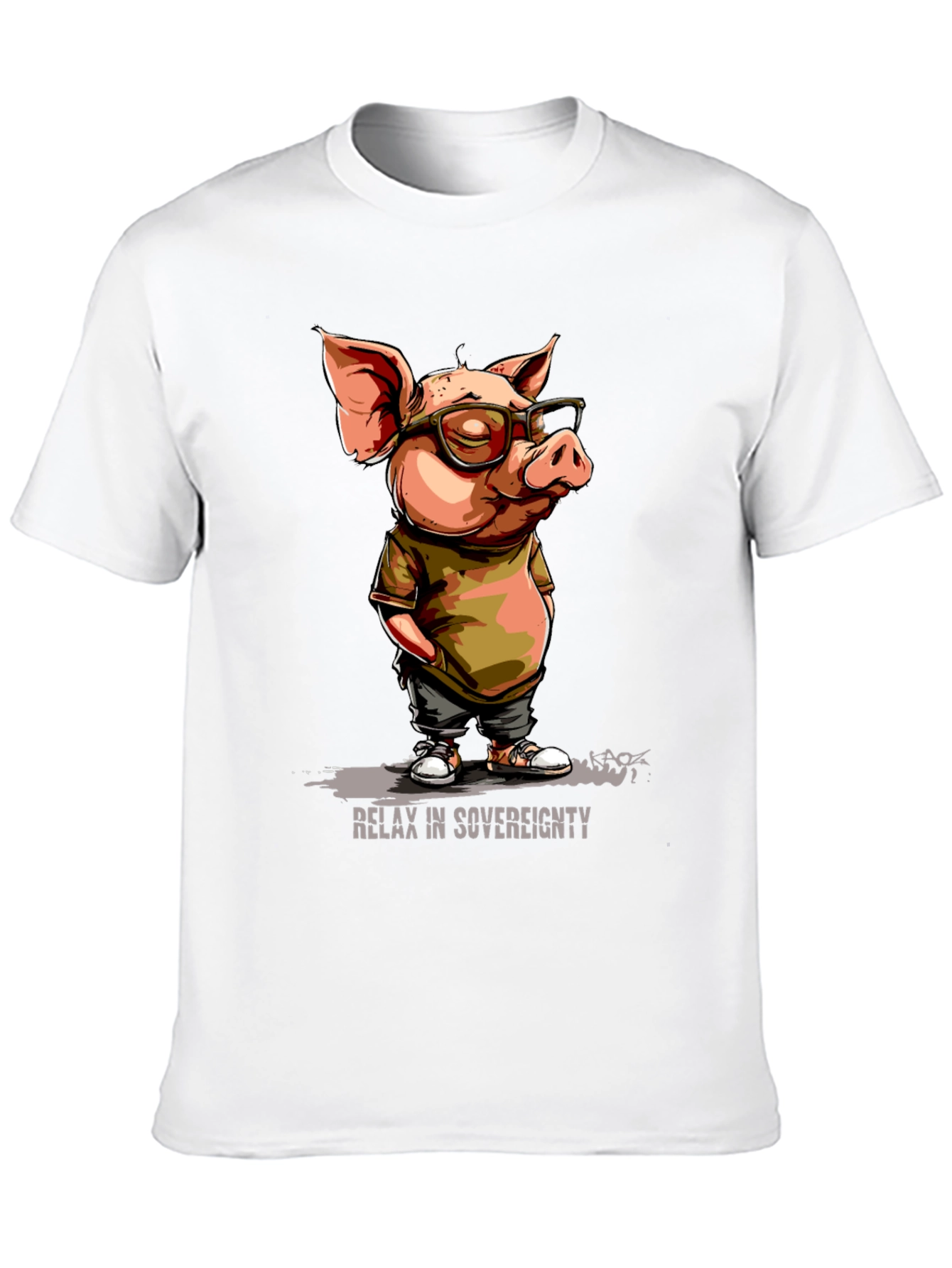 Relax in Sovereignty Pig Graphic T-Shirt