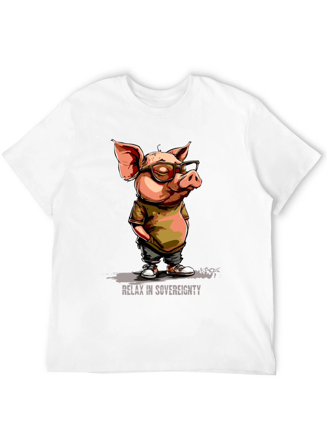 Relax in Sovereignty Pig Graphic T-Shirt