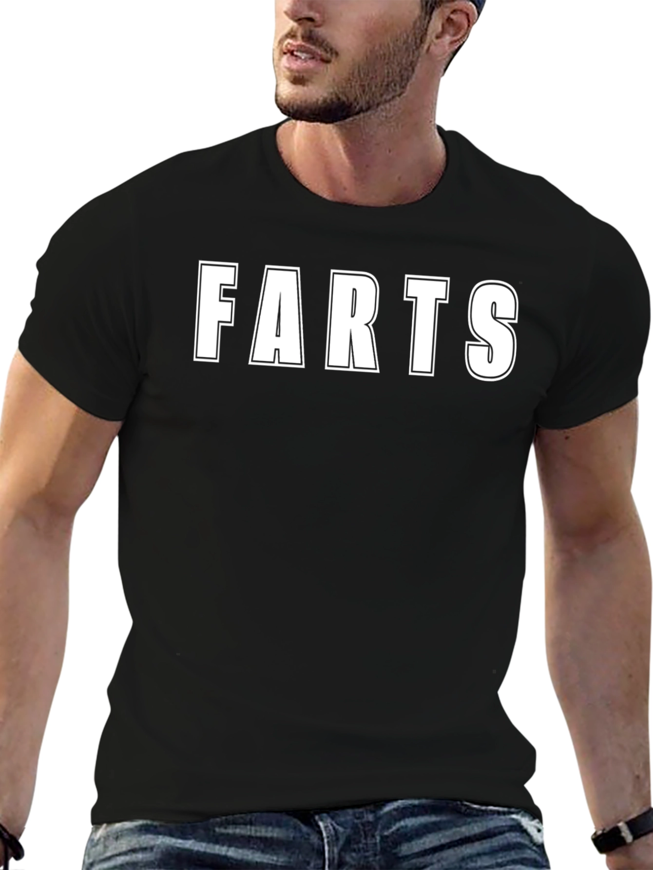Funny FARTS Graphic Black T-Shirt
