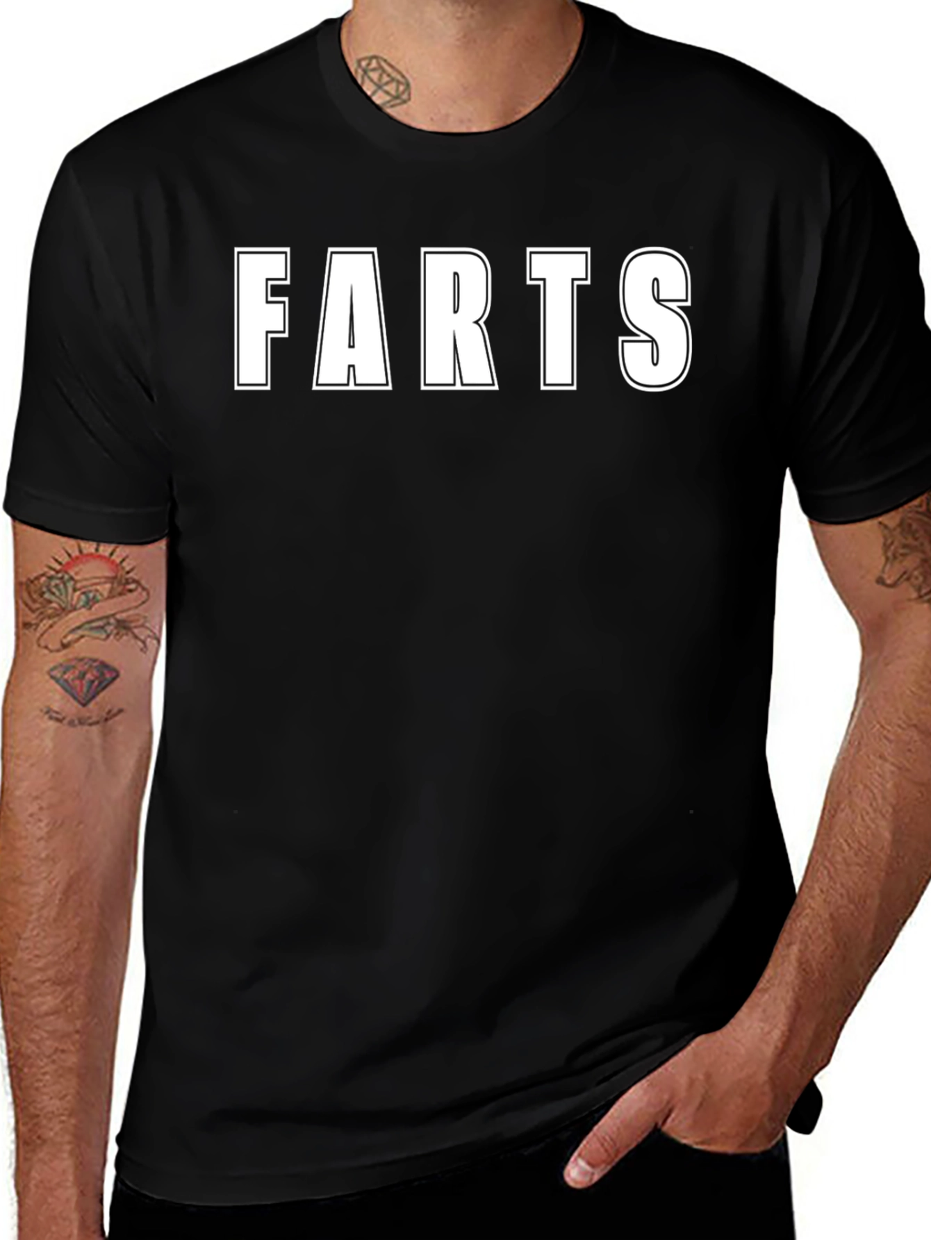 Funny FARTS Graphic Black T-Shirt
