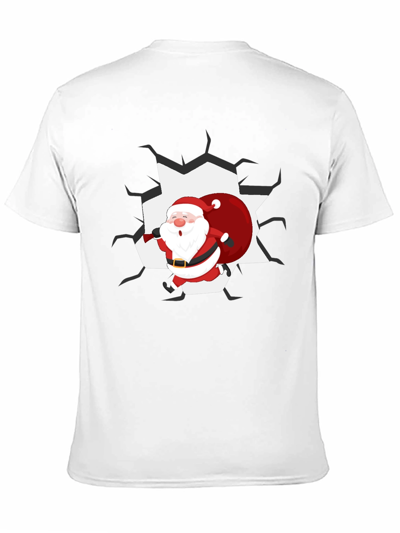 Santa Crashing Through T-Shirt