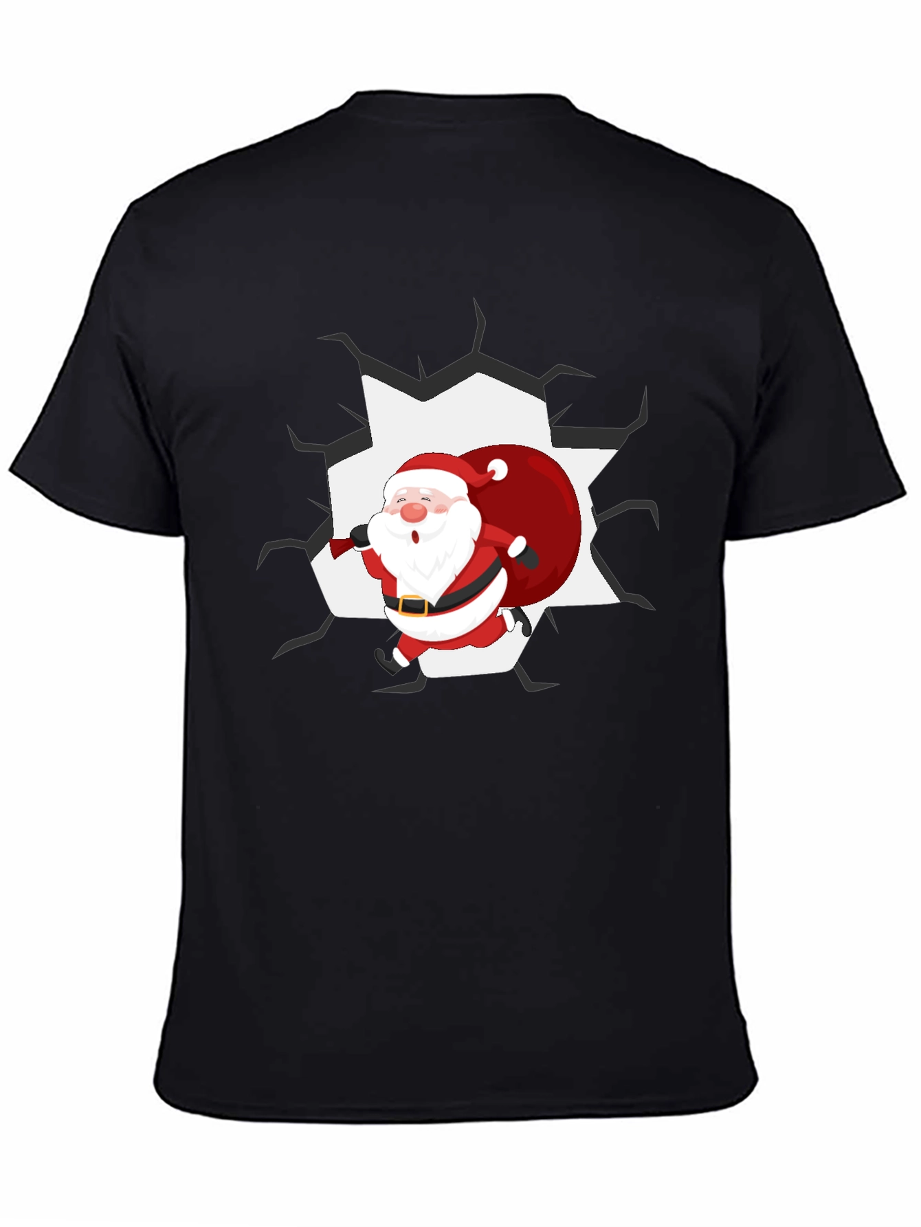 Santa Crashing Through T-Shirt