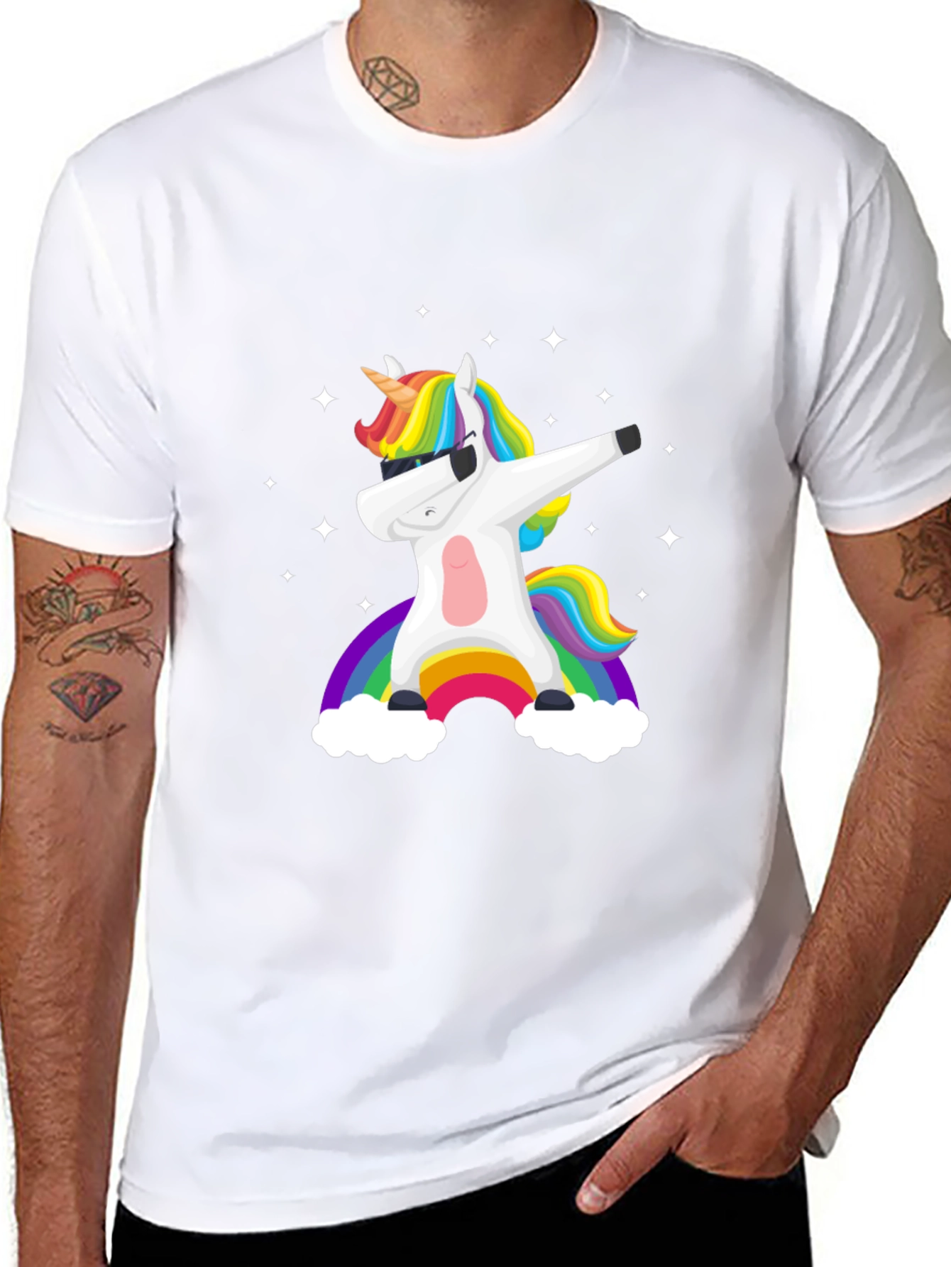 Unicorn Rainbow Dab Graphic Tee