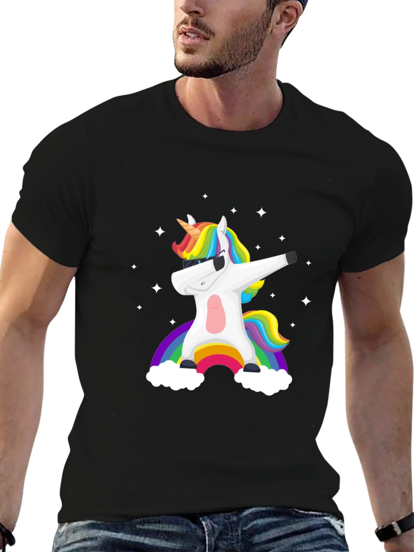 Unicorn Rainbow Dab Graphic Tee