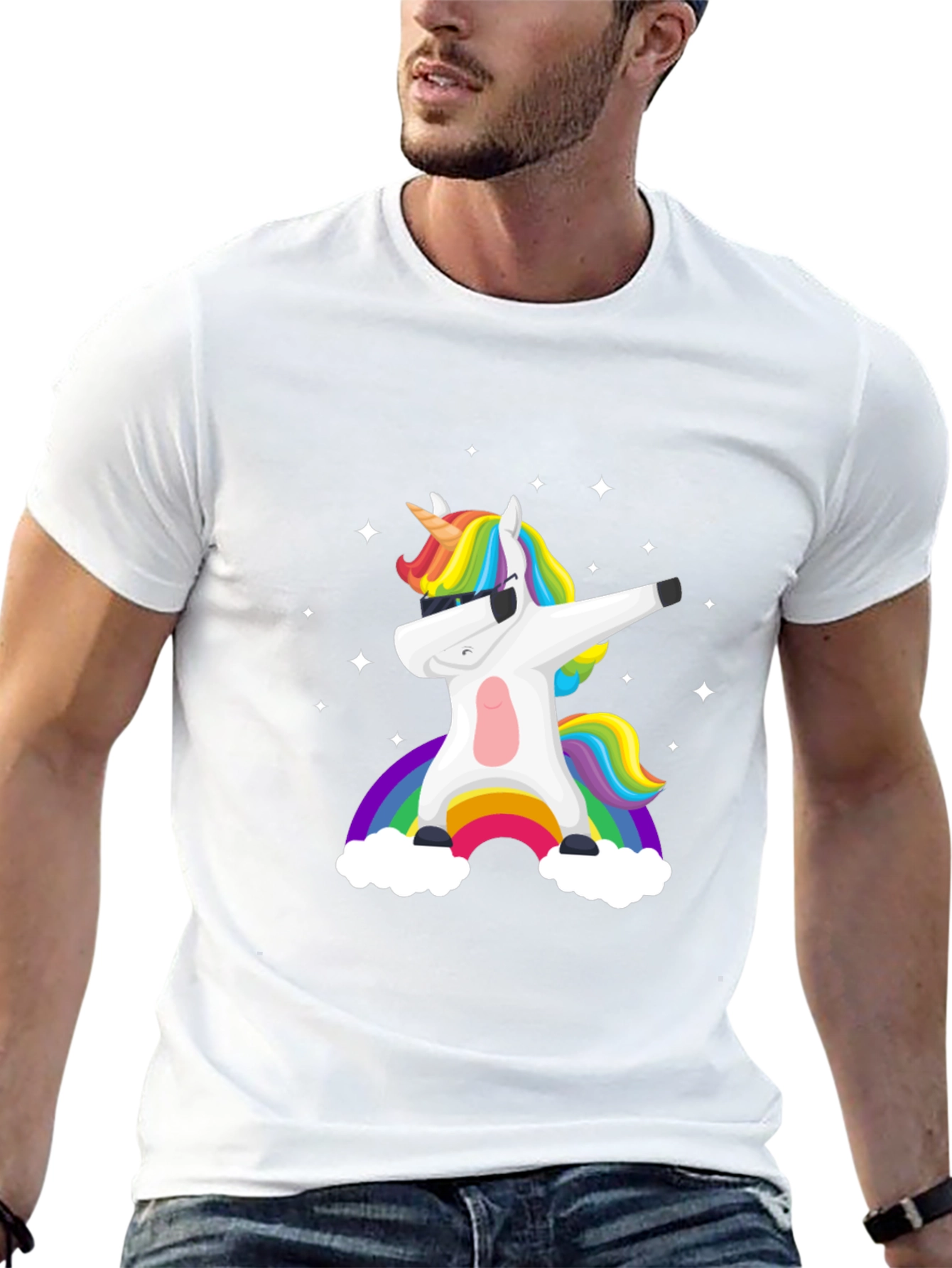 Unicorn Rainbow Dab Graphic Tee