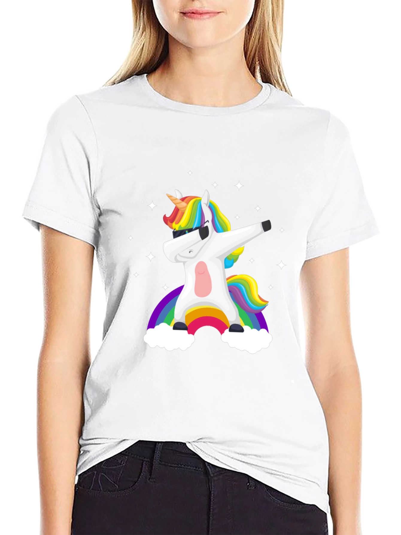 Unicorn Rainbow Dab Graphic Tee