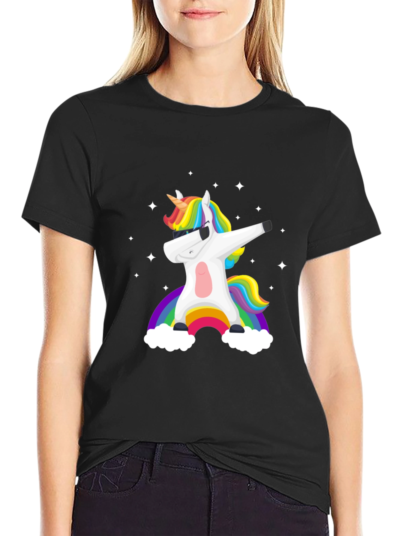 Unicorn Rainbow Dab Graphic Tee