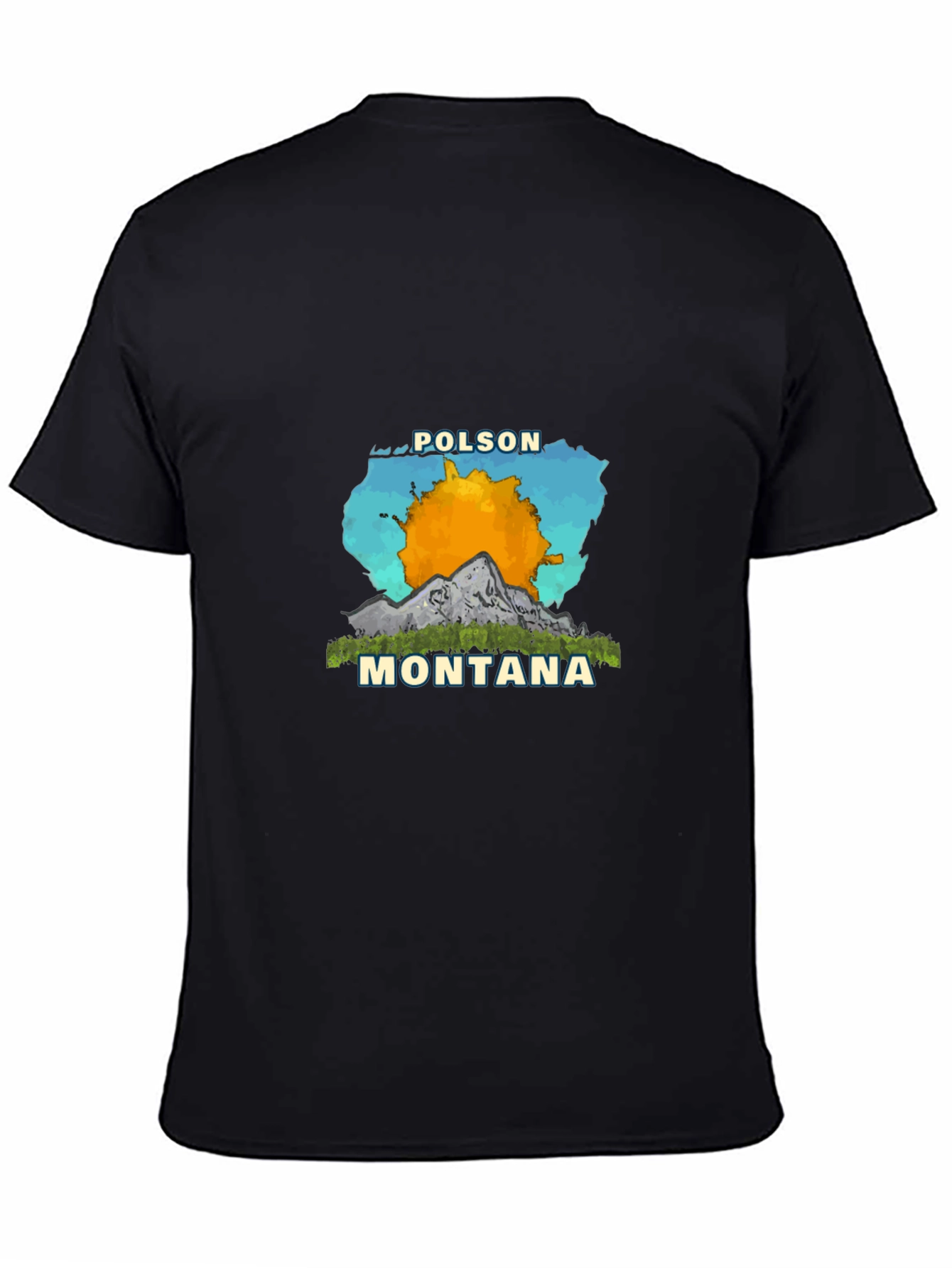 Polson Montana Graphic Tee - Mens Black T-Shirt