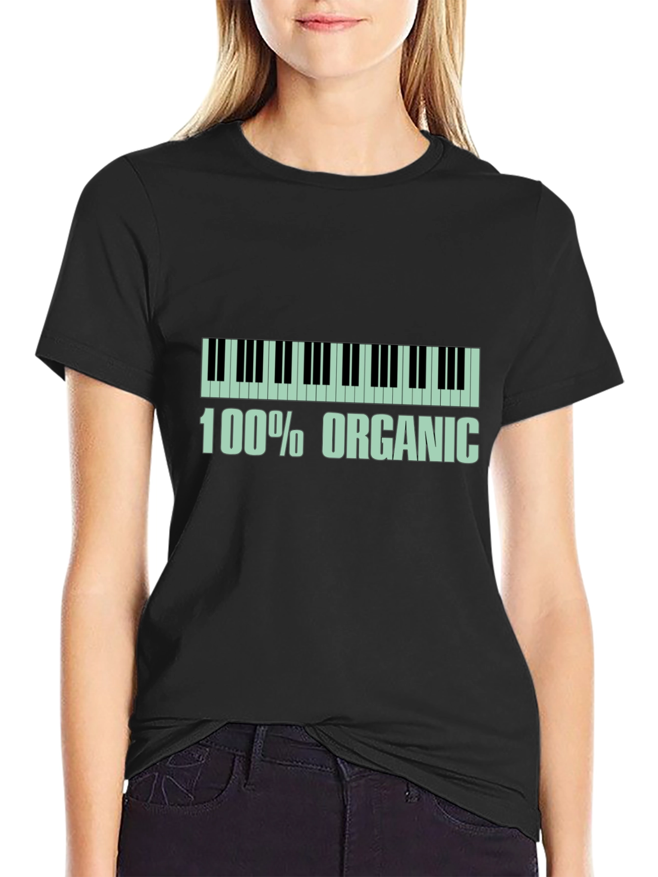 Organic Piano Keys Graphic Tee - Black
