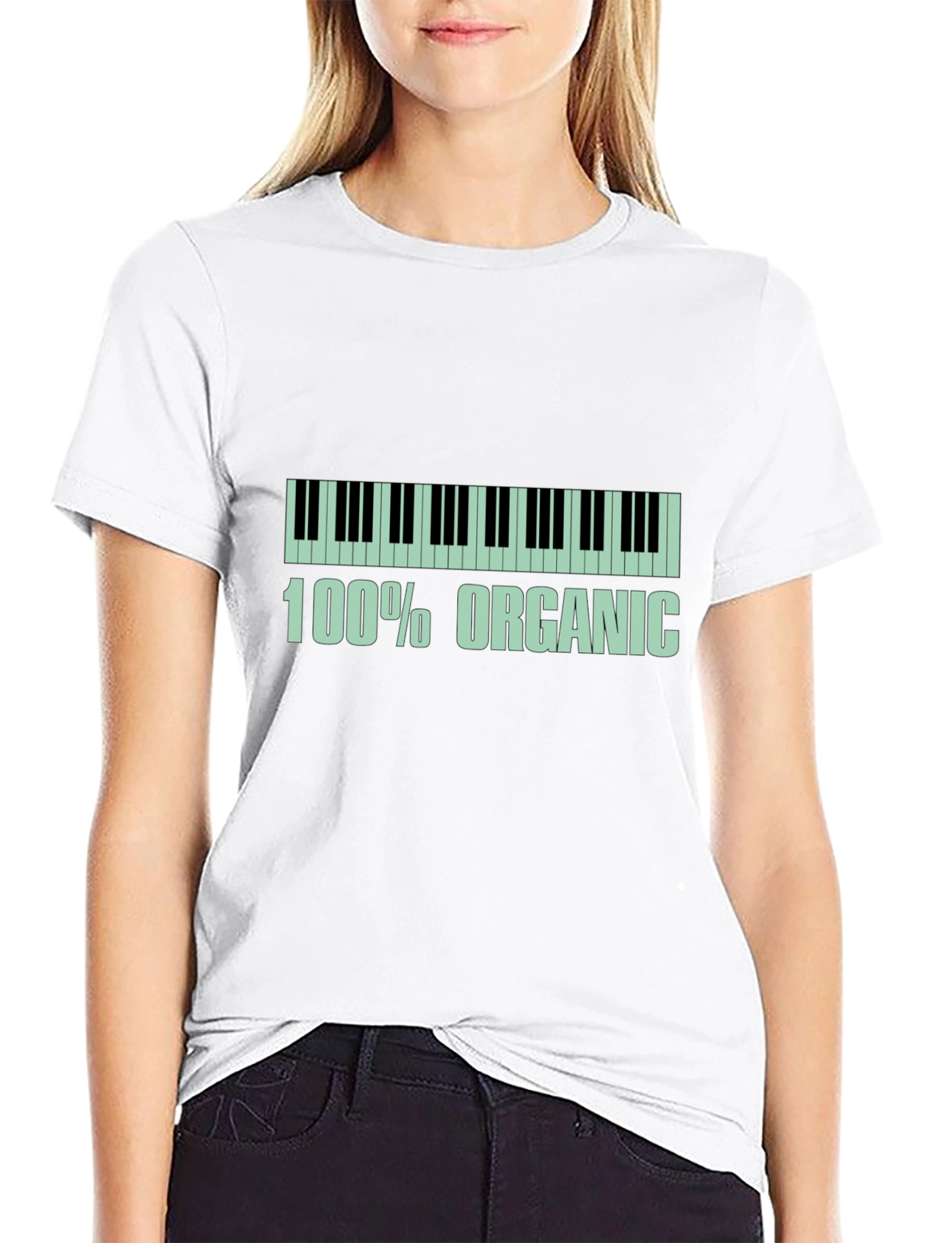 Organic Piano Keys Graphic Tee - Black