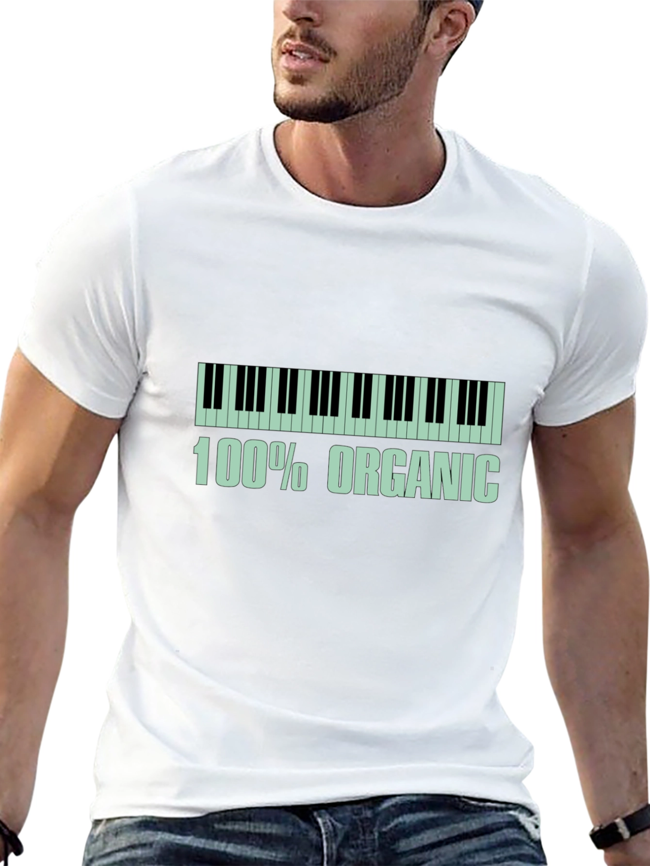 Organic Piano Keys Graphic Tee - Black