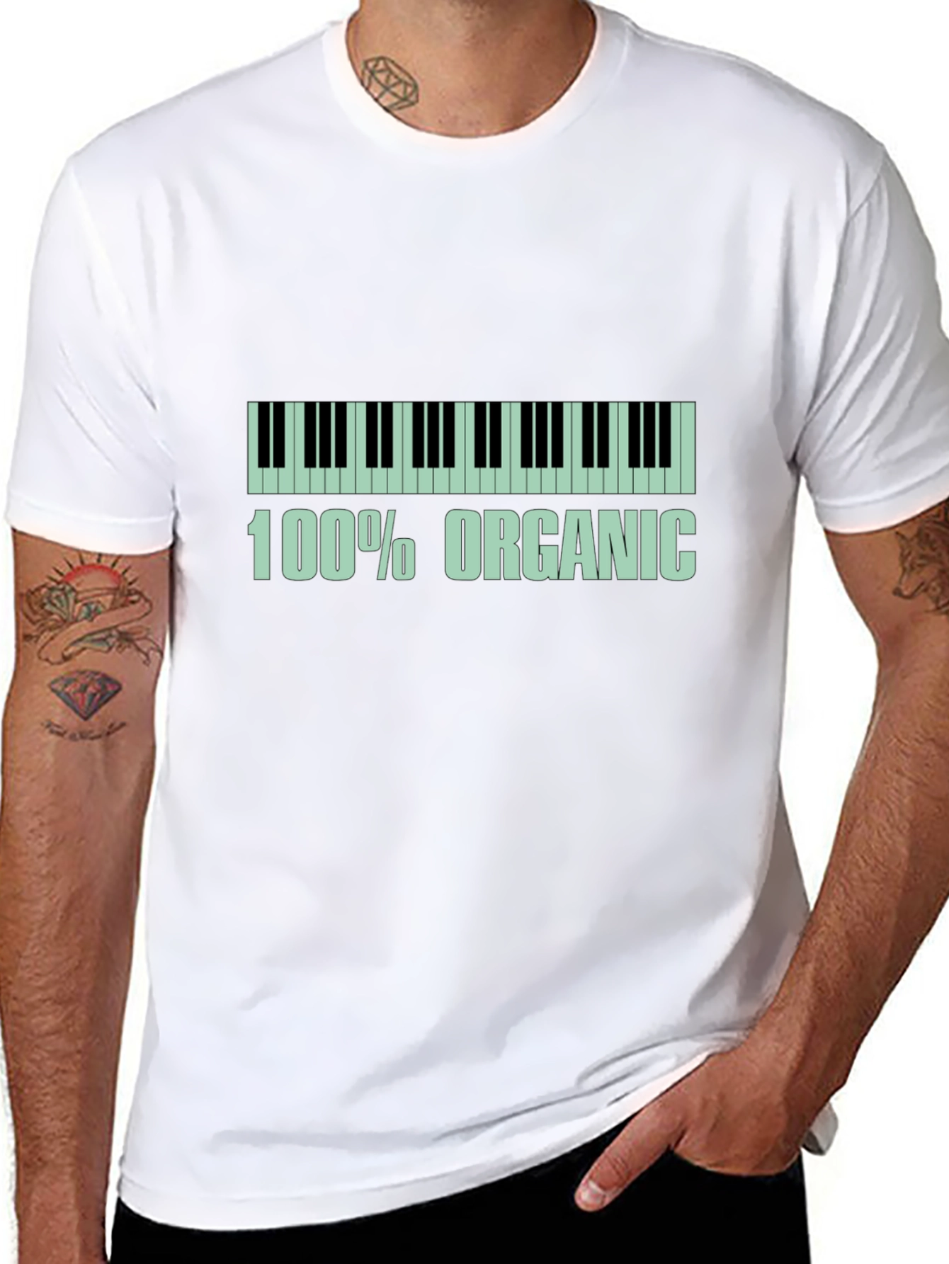 Organic Piano Keys Graphic Tee - Black