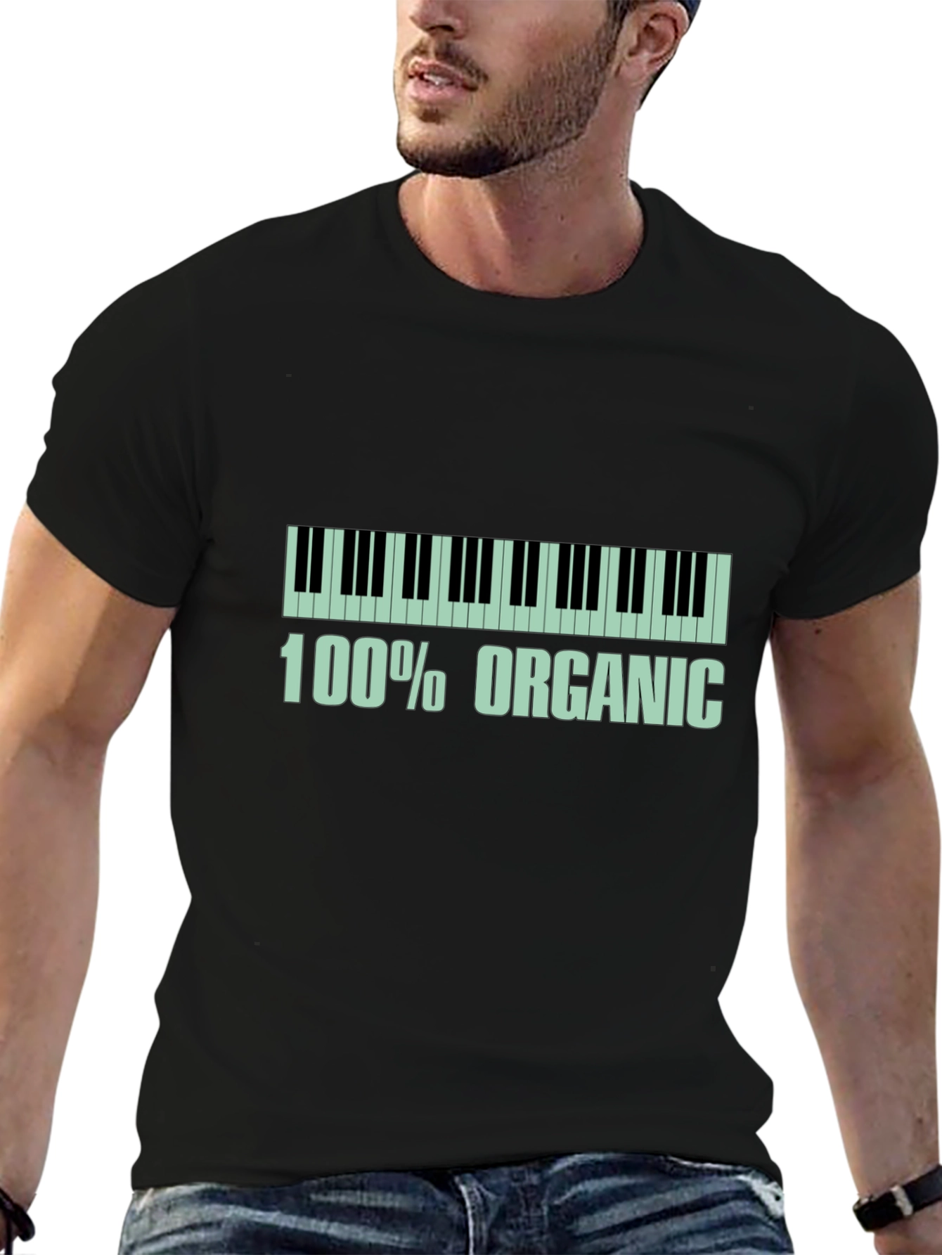 Organic Piano Keys Graphic Tee - Black