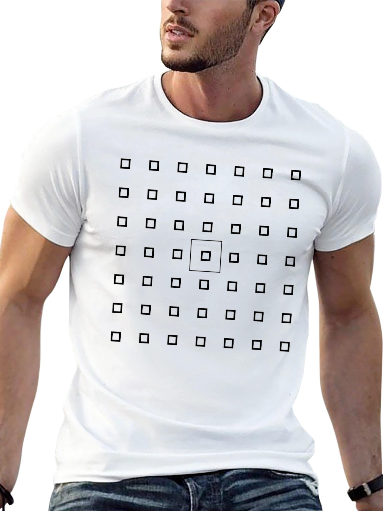 Geometric Grid Tee - Modern Minimalist Design