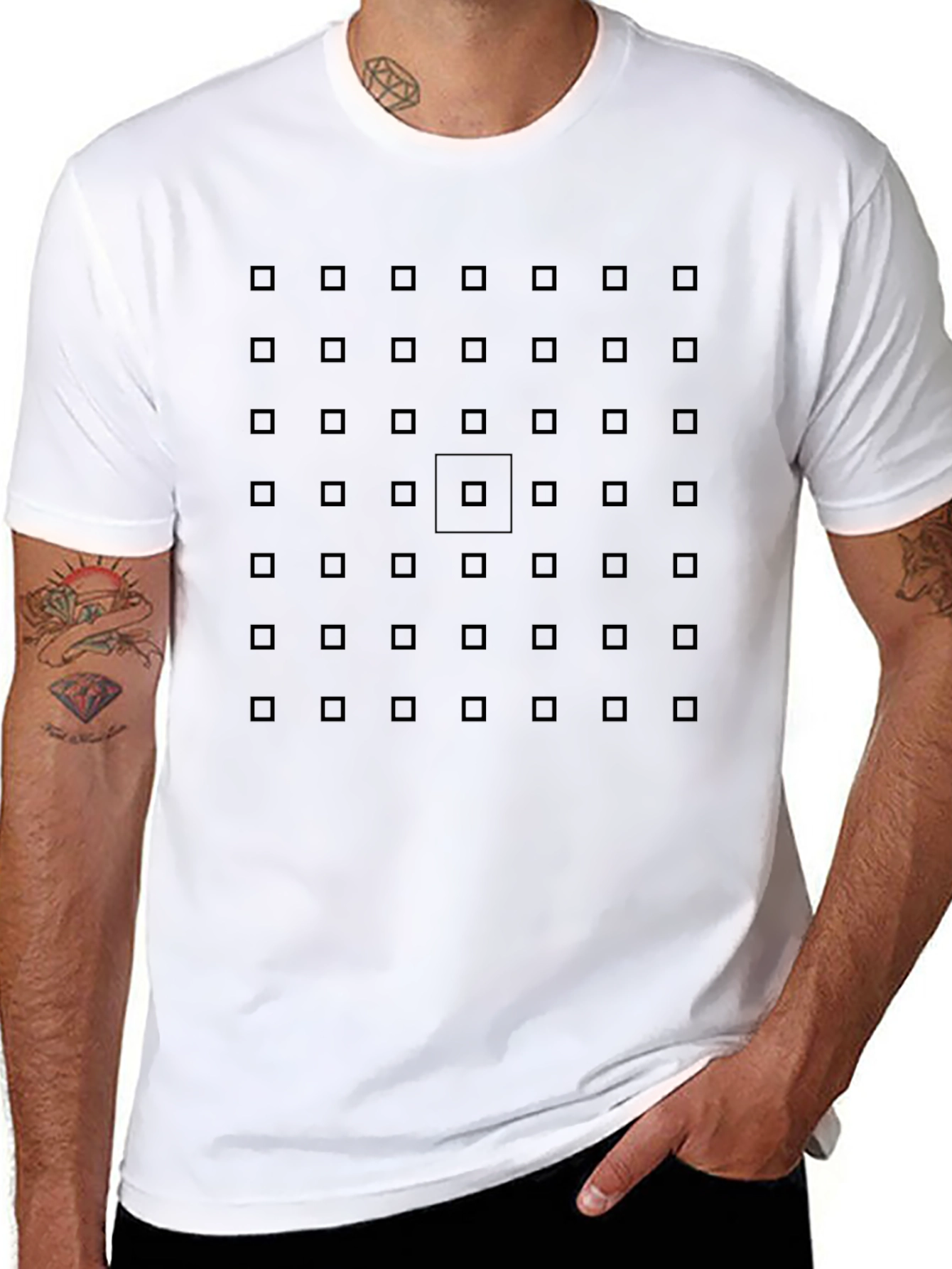 Geometric Grid Tee - Modern Minimalist Design
