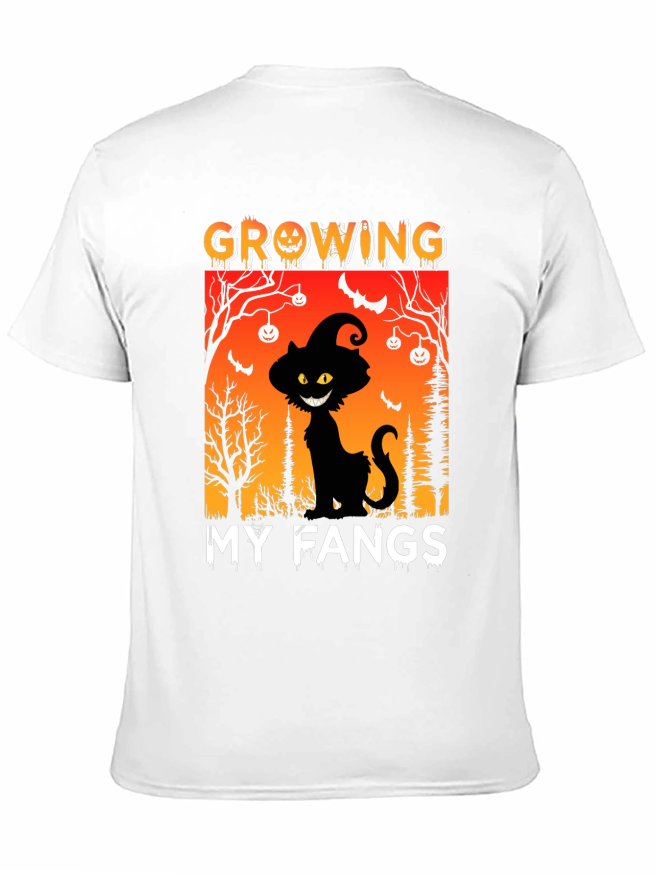 Halloween Cat T-Shirt - Growing My Fangs
