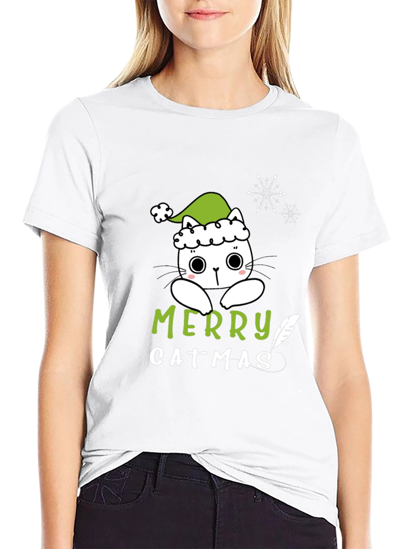 Merry Catmas T-Shirt - Cute Christmas Cat Tee