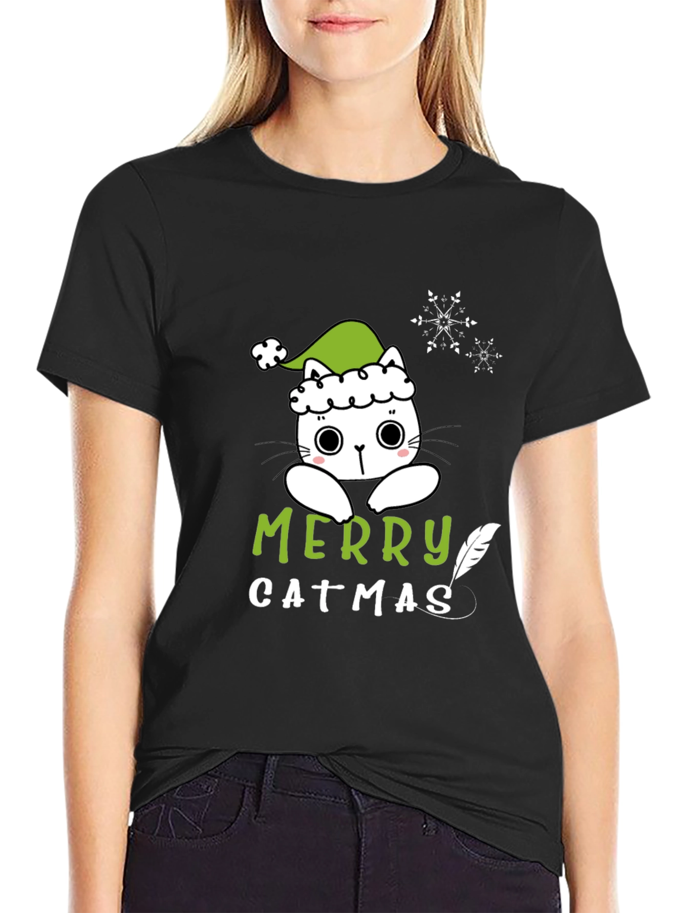 Merry Catmas T-Shirt - Cute Christmas Cat Tee