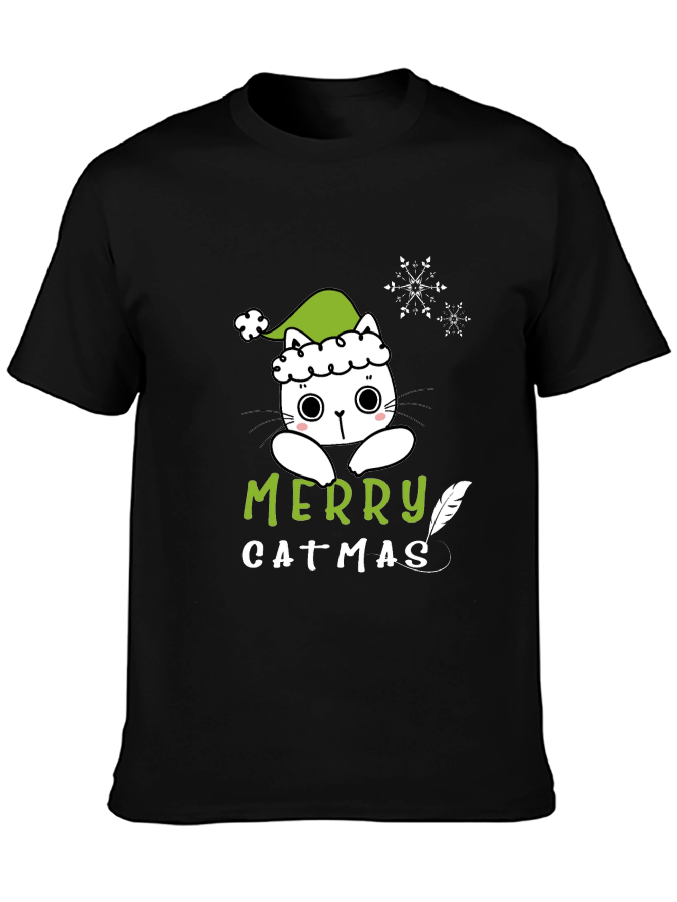 Merry Catmas T-Shirt - Cute Christmas Cat Tee