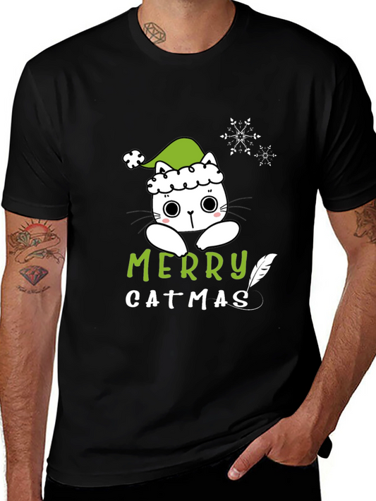 Merry Catmas T-Shirt - Cute Christmas Cat Tee