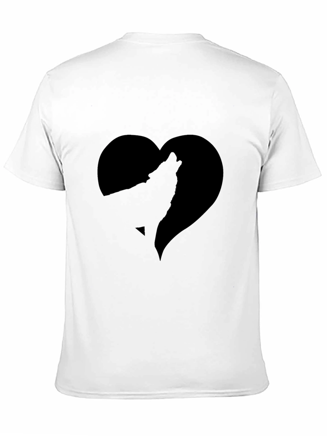 Wolf Heart Graphic T-Shirt - Stylish Black Tee