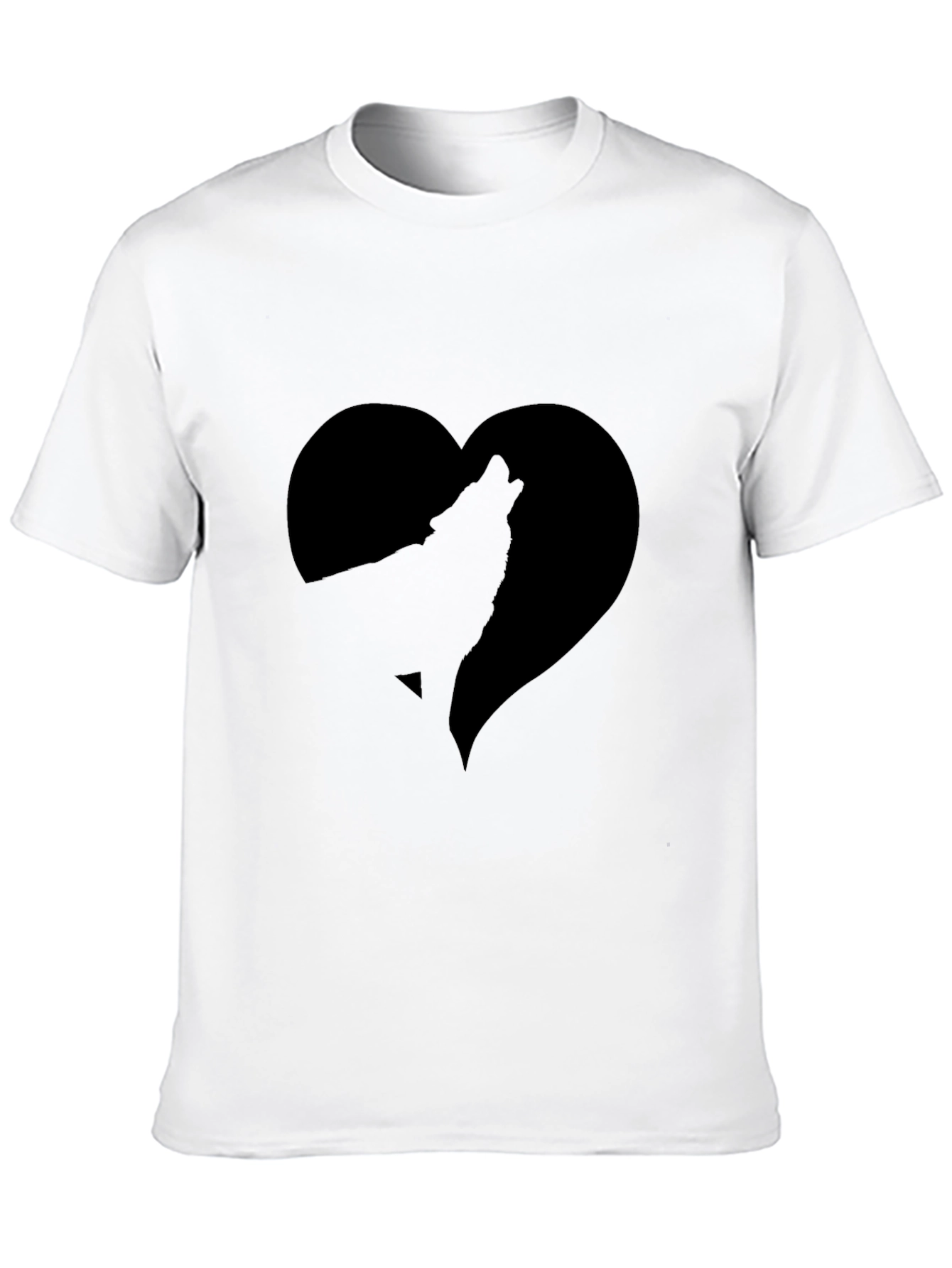 Wolf Heart Graphic T-Shirt - Stylish Black Tee