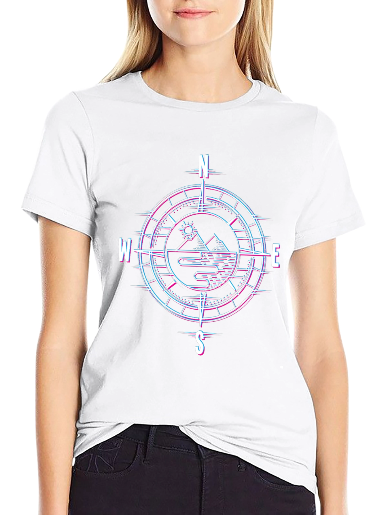 Compass Mountain Graphic T-Shirt - Black