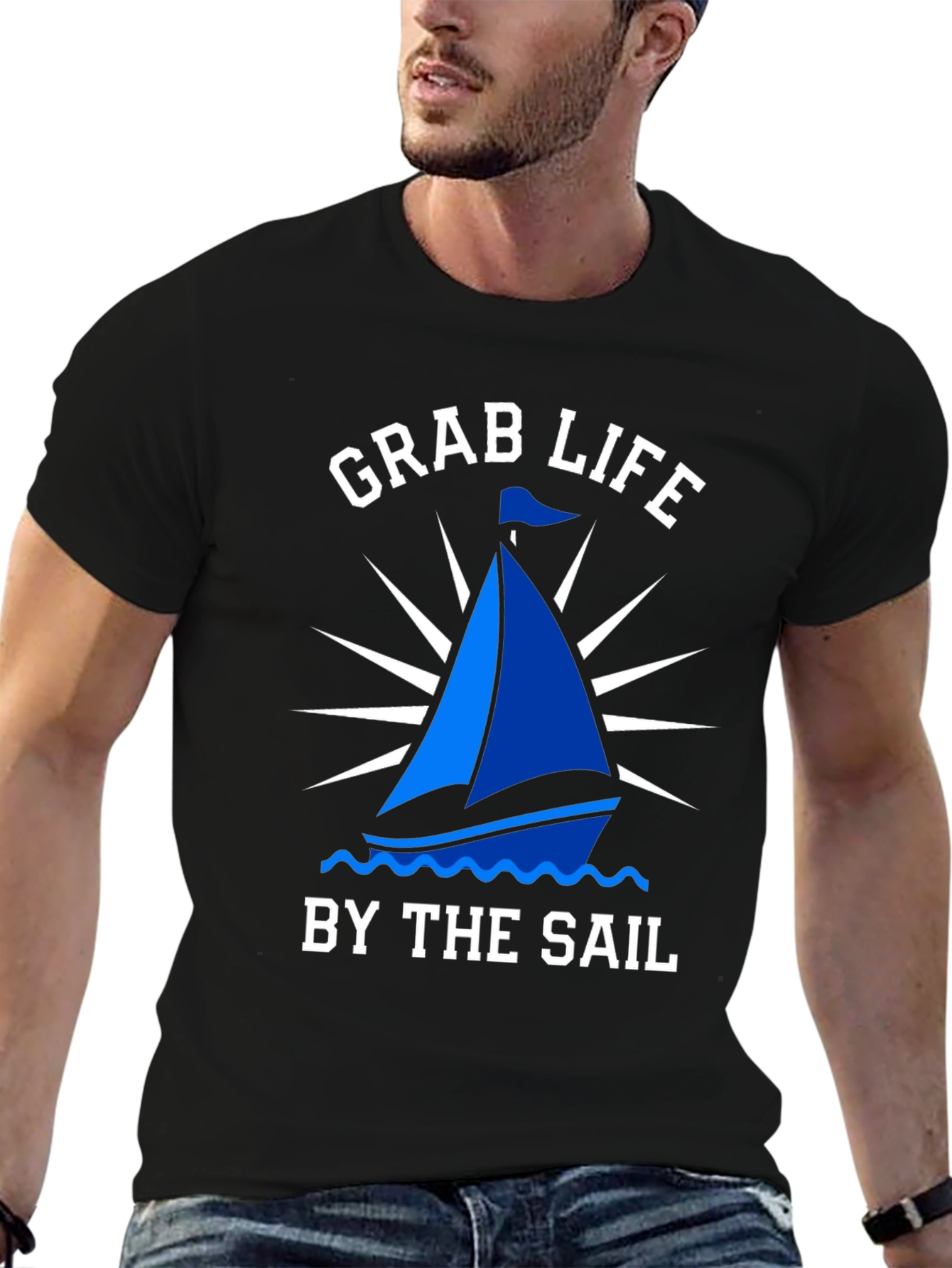 Grab Life By The Sail T-Shirt Nautical Boating Tee