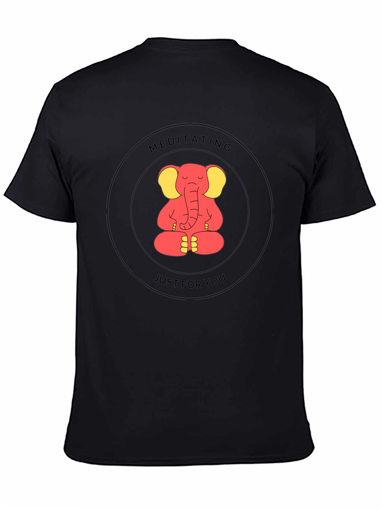 Meditating Elephant Black T-Shirt