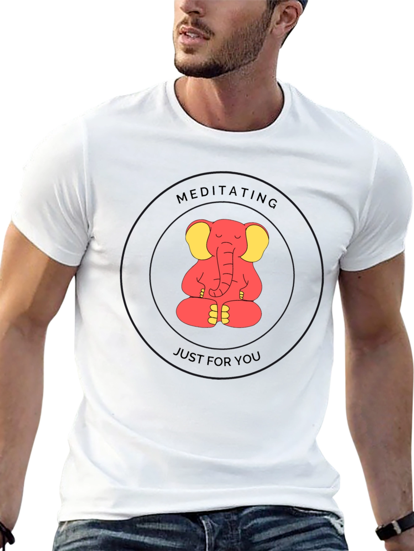 Meditating Elephant Black T-Shirt