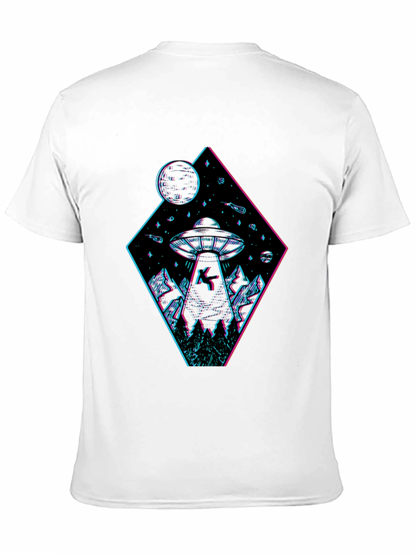 UFO Abduction Graphic T-Shirt - Black