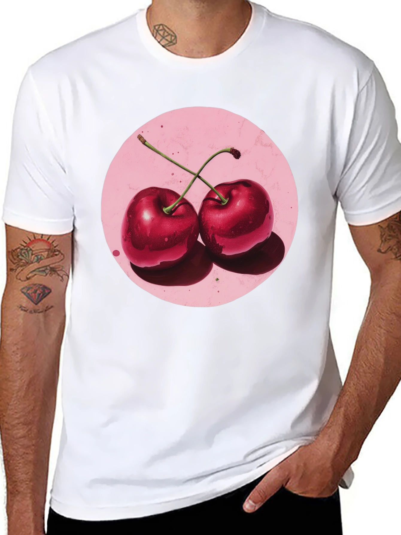 Cherry Graphic Black T-Shirt