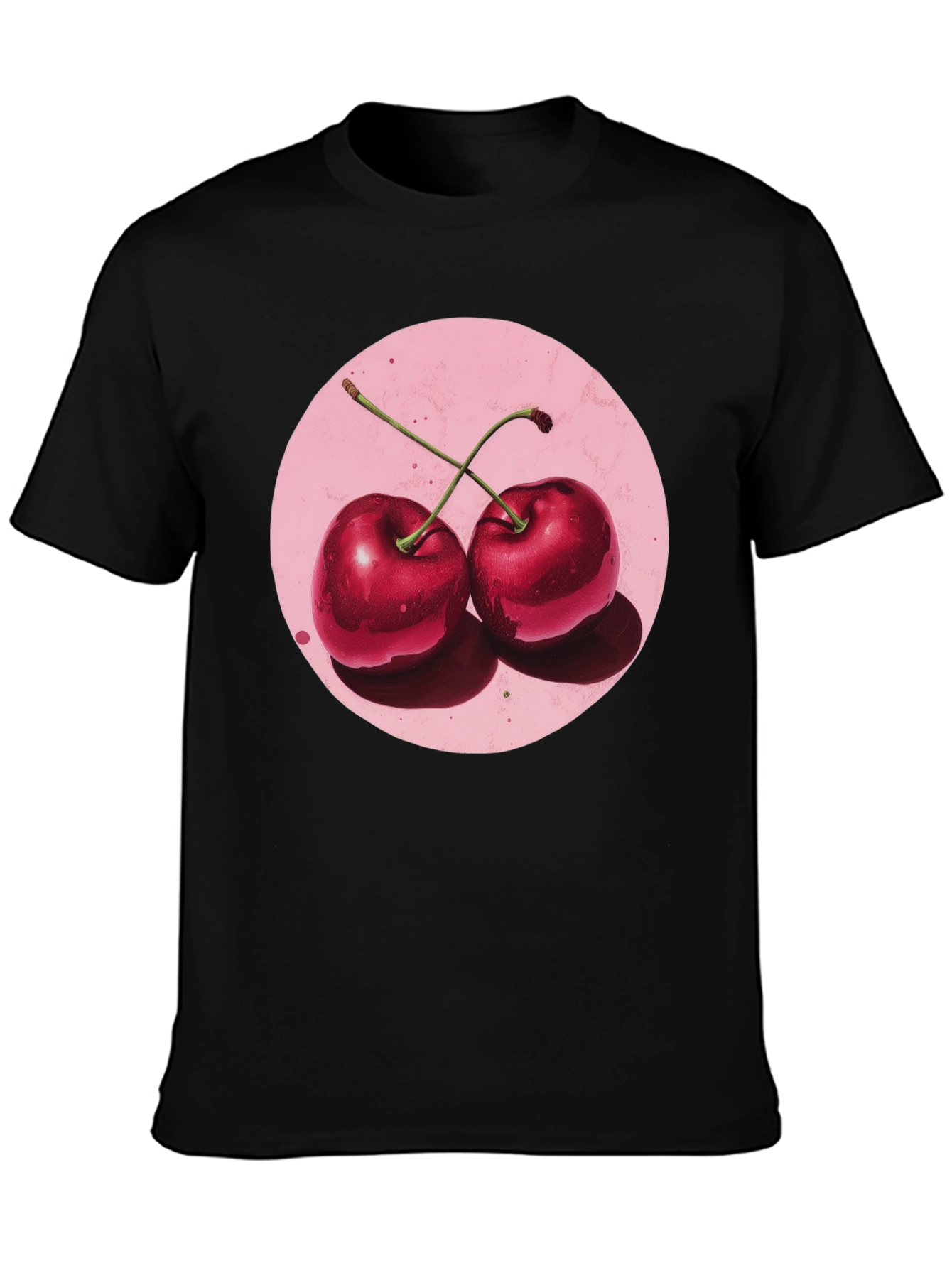 Cherry Graphic Black T-Shirt