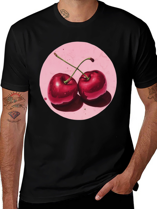 Cherry Graphic Black T-Shirt